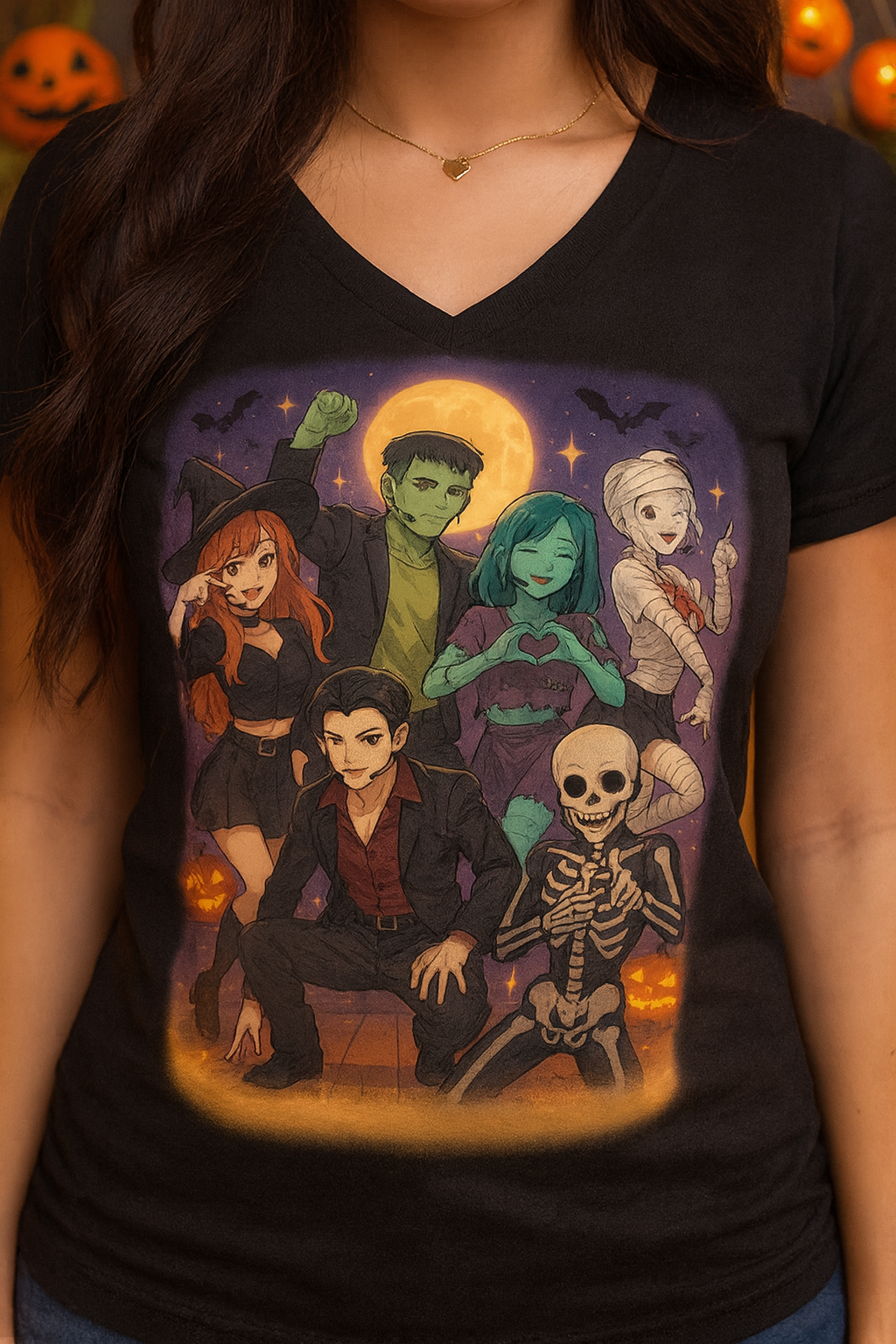 K Pop, Anime, Spooky Halloween Unisex T-Shirt, Halloween Costume Tee, Monster Party Top, Demon