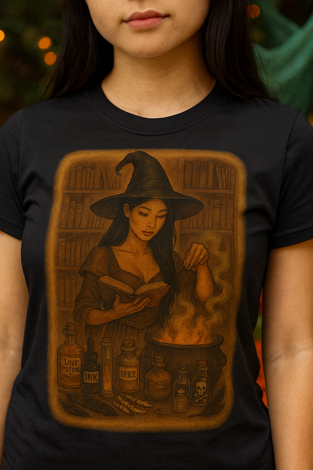 Witchy Cotton Tee - Spellbinding Character Shirt for Halloween, Dark Romance Book, Unique Graphic Tee