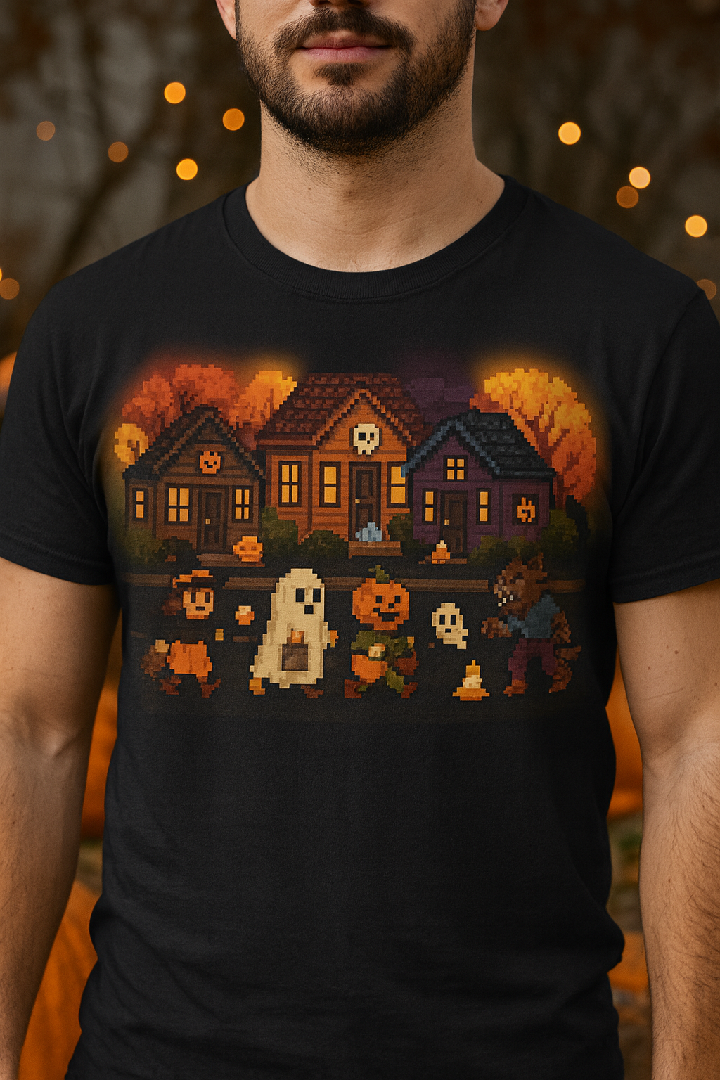 Cozy Halloween T-Shirt with Festive Design, Vintage Video Game, Halloween, Fall Tee for Adults