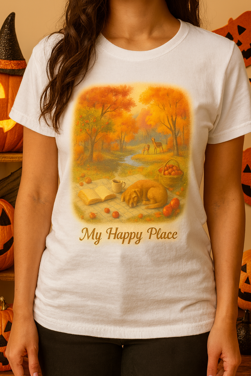 Cozy Fall Vibe Tee, Autumn Shirt, My Happy Place Shirt, Unisex Cotton Tee, Relaxed Fit T-Shirt, Book Lovers