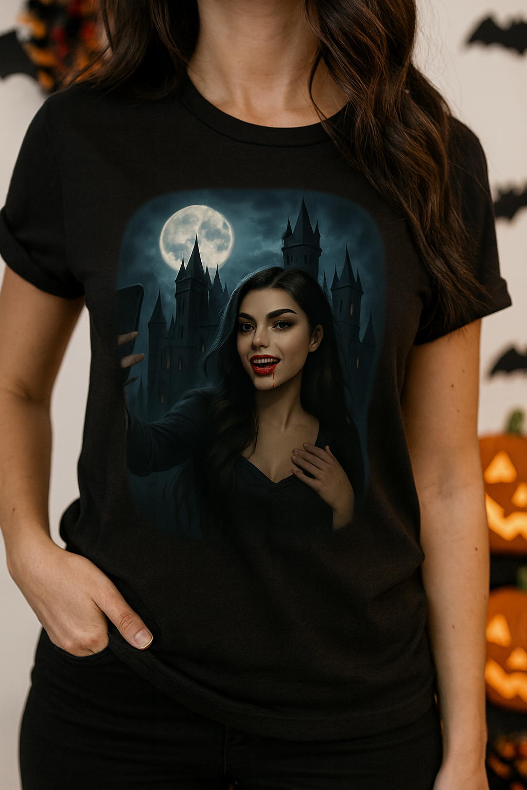 Influencer, Instagram Selfie Vampire, Kids Tee Shirt, Halloween Apparel, Gift for Kids