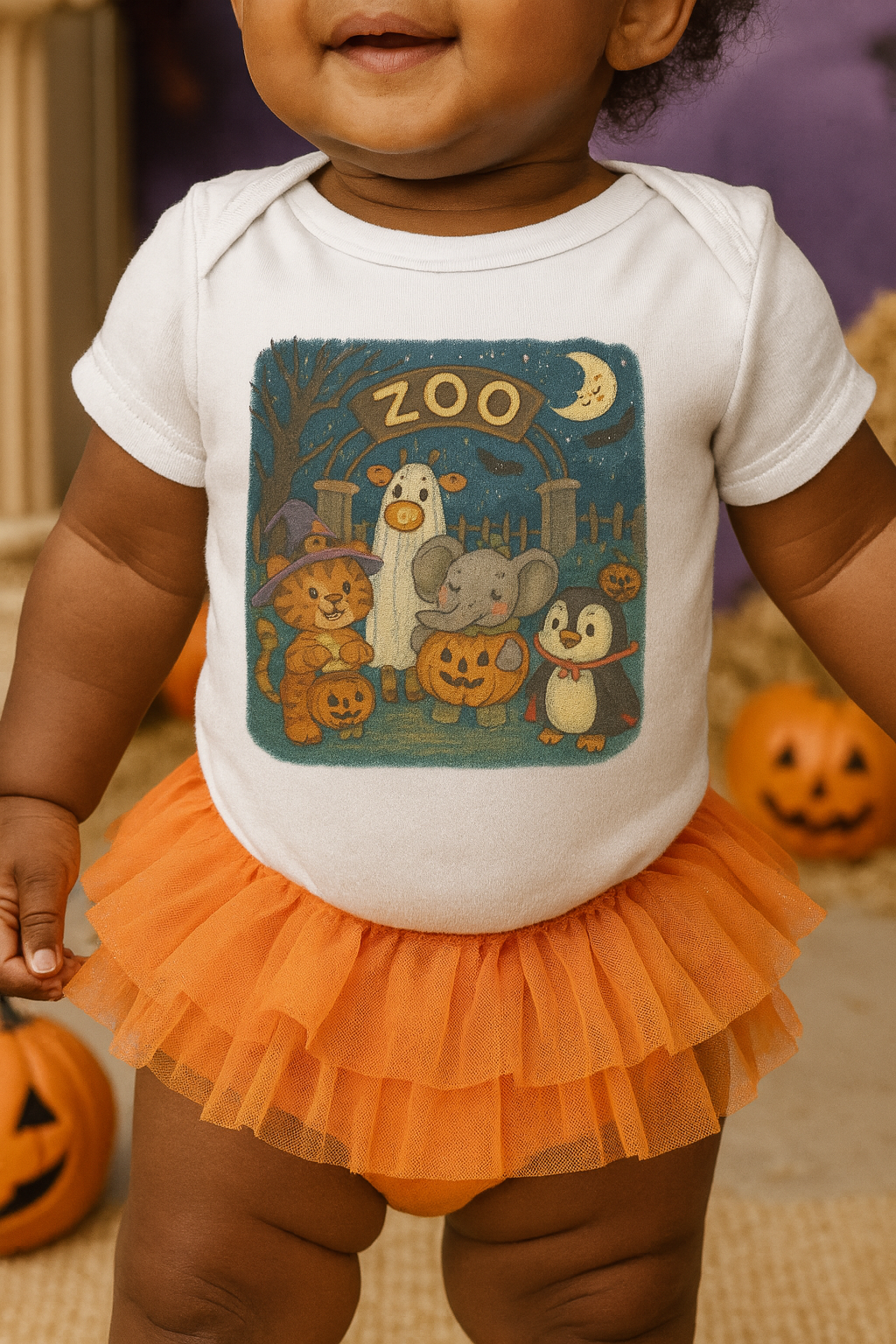 Zoo-Themed Infant Long Sleeve Bodysuit, Cute Newborn Halloween Outfit, Gifts for Baby Shower