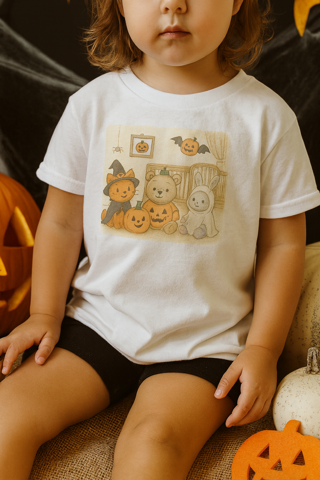 Adorable Toddler Halloween Long Sleeve Tee, Kids Pumpkin Shirt, Cute Fall Apparel, Halloween Party Wear