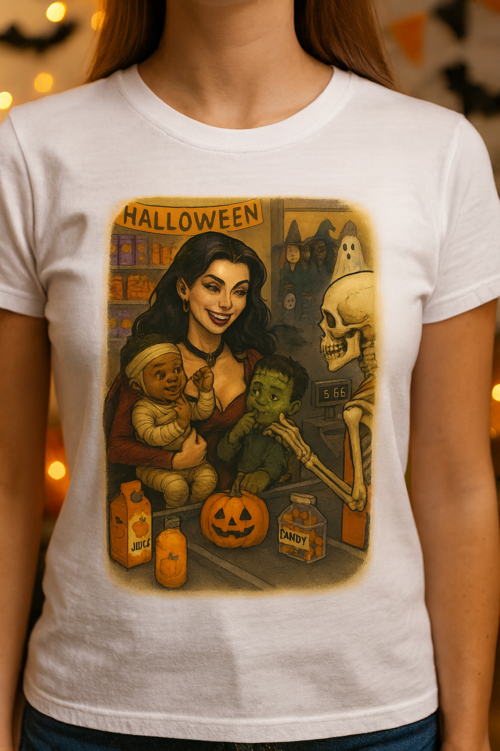 Halloween Graphic Unisex Long Sleeve Tee, Vintage Halloween Costume Shirt, Mommy daily life