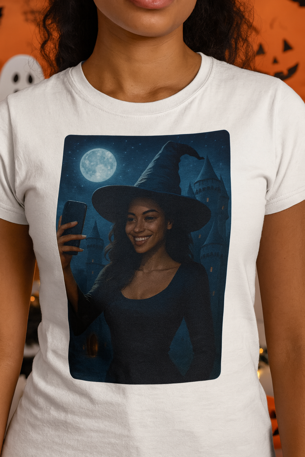 Influencer, Instagram Selfie Witch Halloween T-Shirt, Long Sleeve Tee