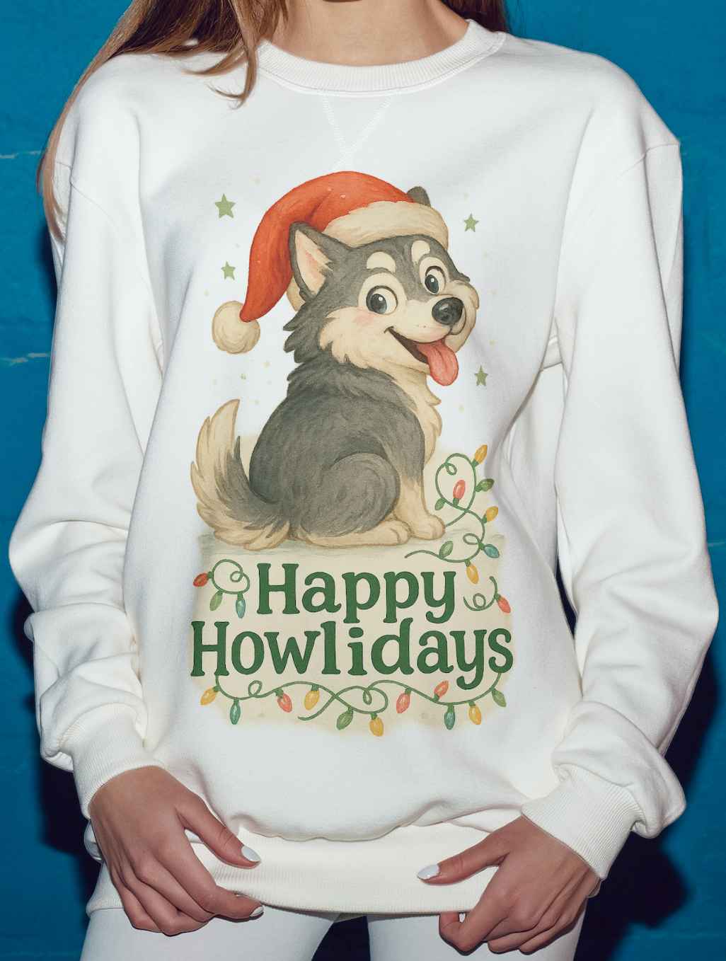 Happy Howlidays Husky Dog Christmas Sweatshirt