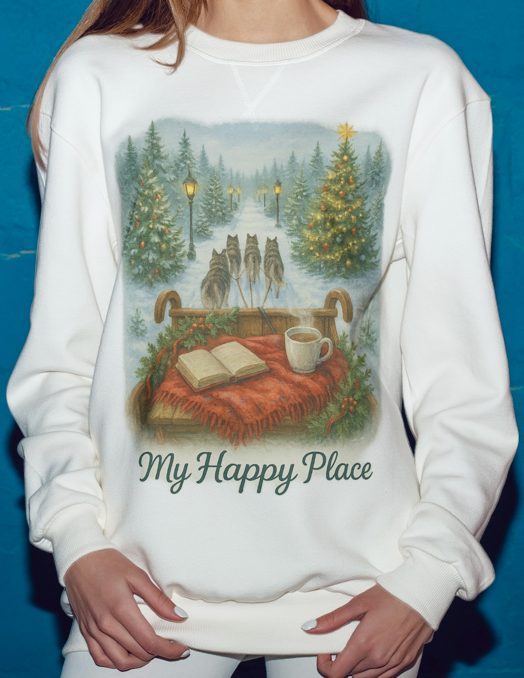 Christmas Tree Farm - 'My Happy Place' Sled Dog Sweatshirt