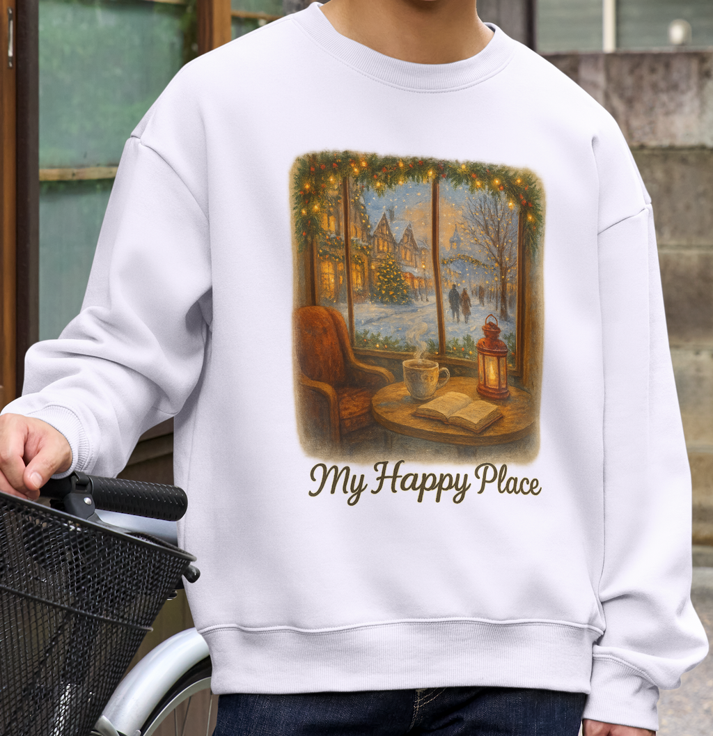 Christmas Coffee Shop - 'My Happy Place' Holiday Village Sweatshirt
