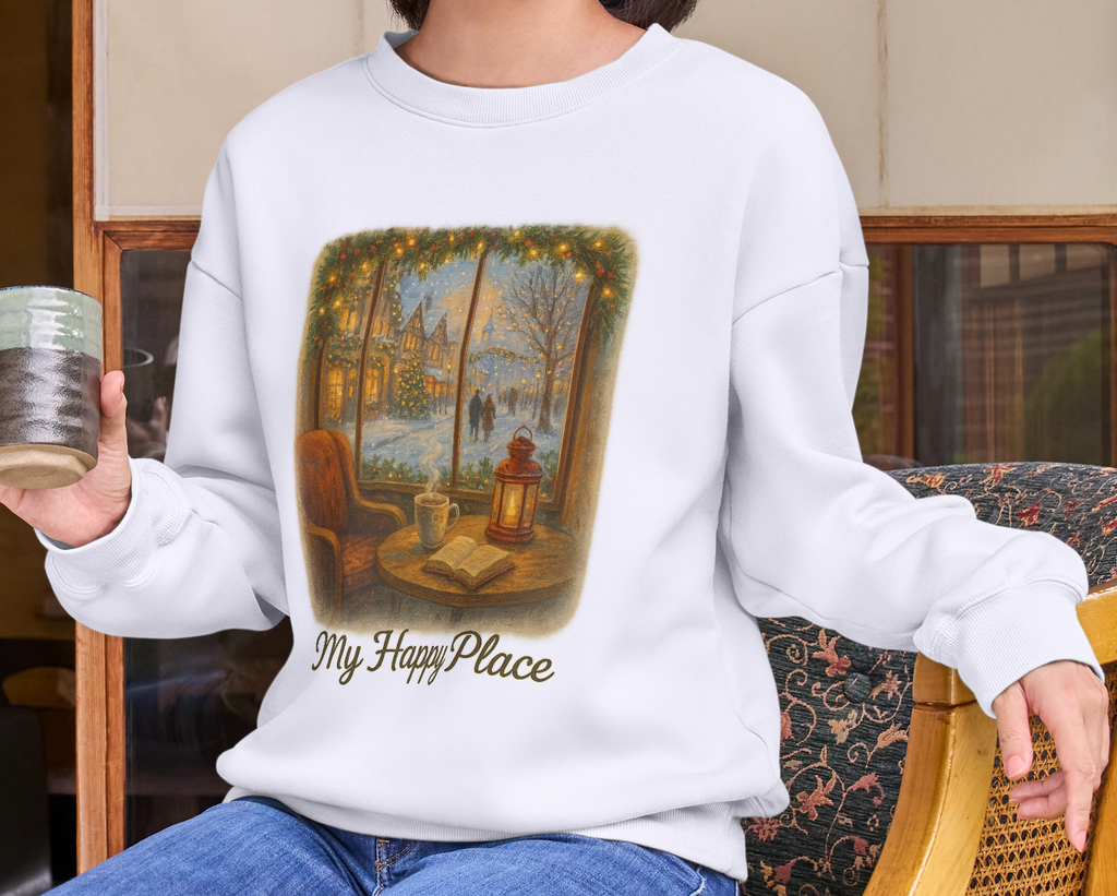 Christmas Coffee Shop - 'My Happy Place' Holiday Village Sweatshirt