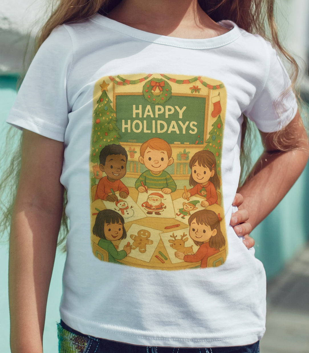 Happy Holidays School Room Christmas Kids Tee