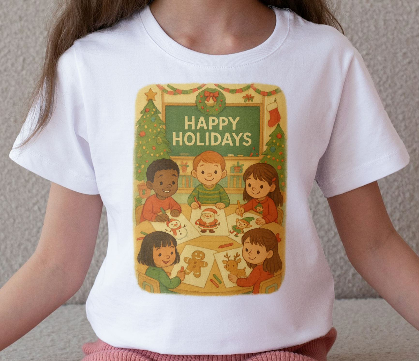 Happy Holidays School Room Christmas Kids Tee