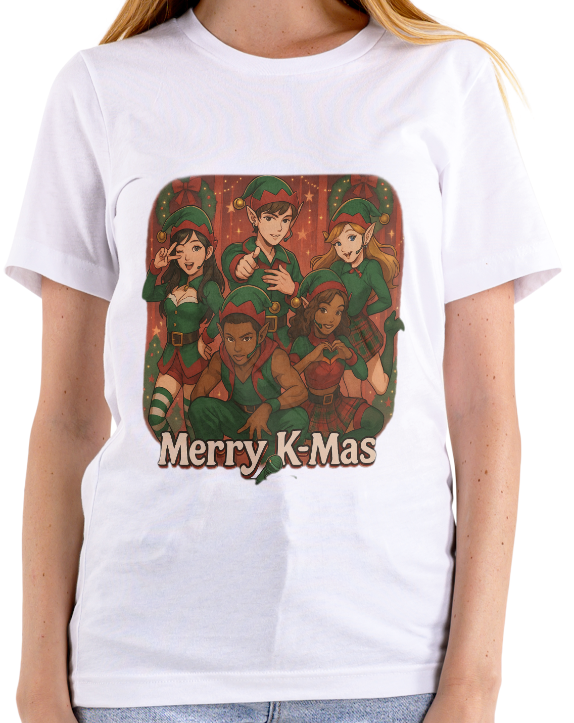 Christmas K-Pop Group Tee "Merry K-Mas" Holiday T- Shirt