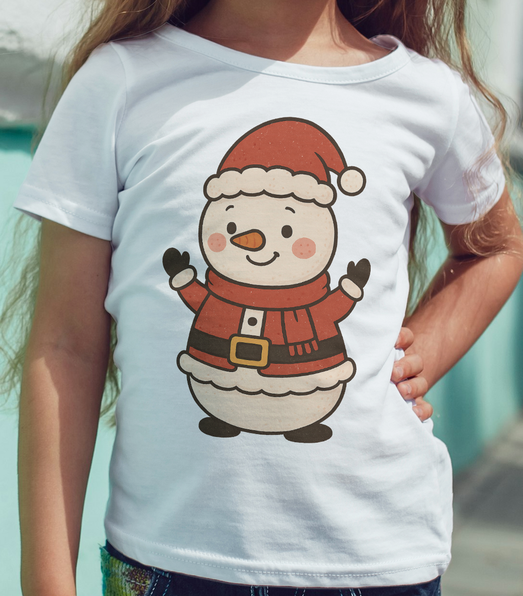 Toddler T-Shirt Santa Snowman Christmas Tee for Kids