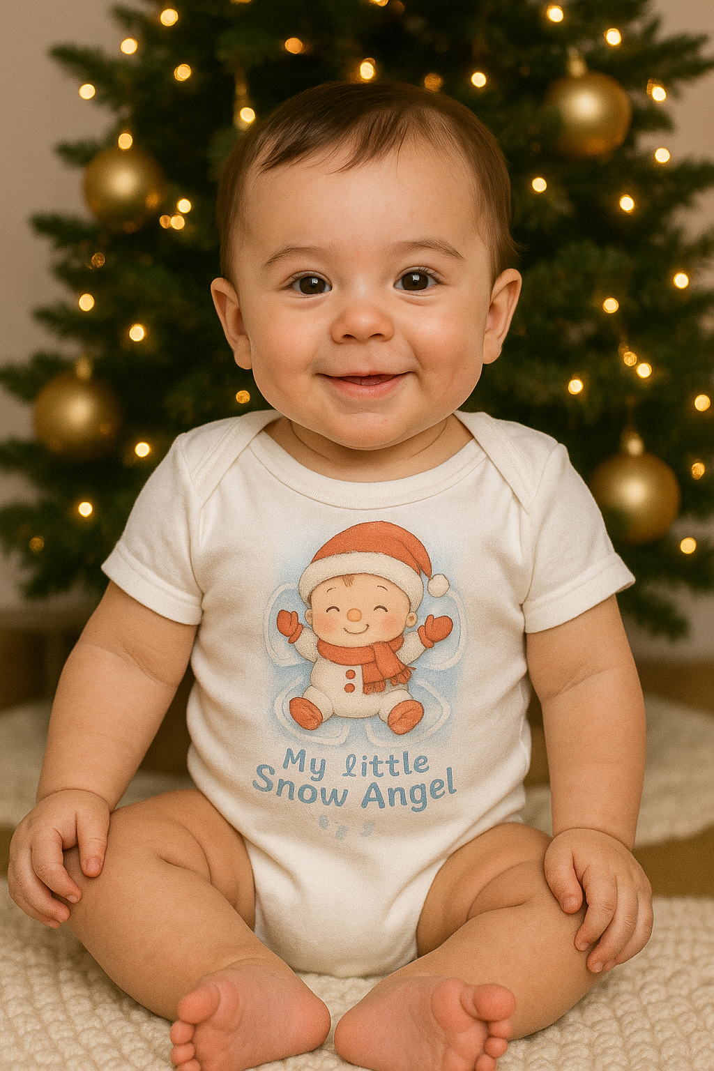 Baby Bodysuit - "My Little Snow Angel" Winter Infant Onesie