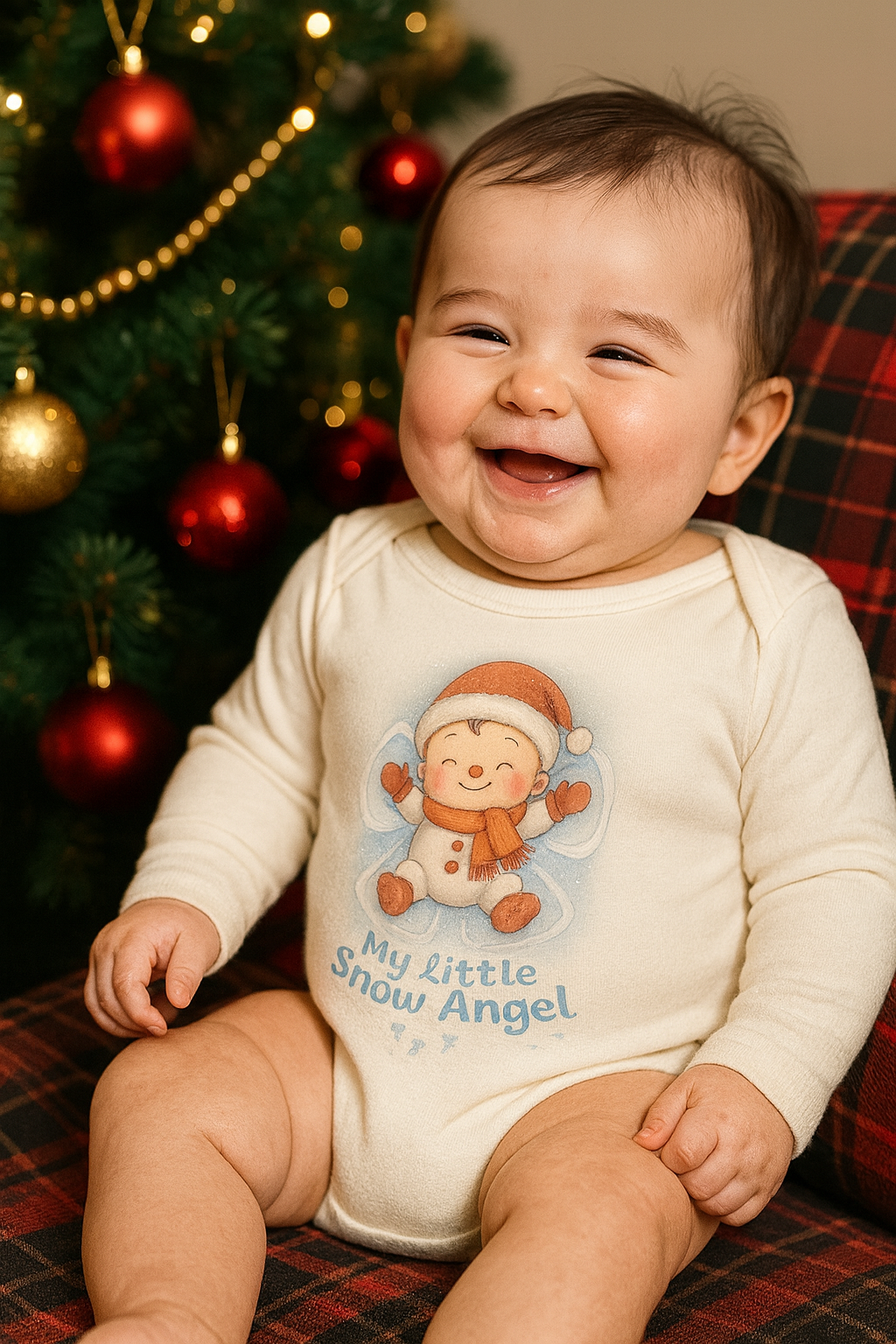 Infant Bodysuit - My little Snow Angel Holiday Winter Long Sleeve Onesie