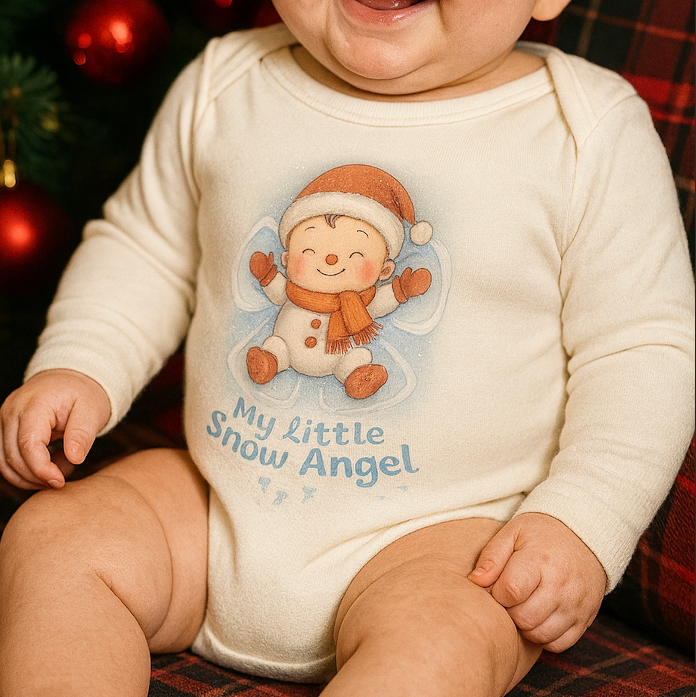 Infant Bodysuit - My little Snow Angel Holiday Winter Long Sleeve Onesie