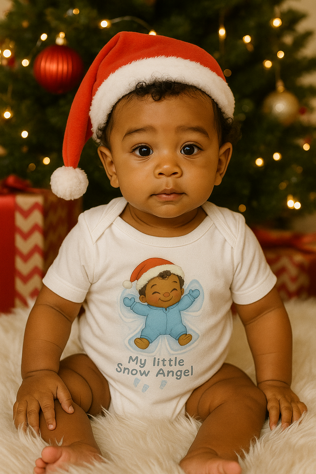 Infant Bodysuit "My Little Snow Angel" Holiday Baby Onesie