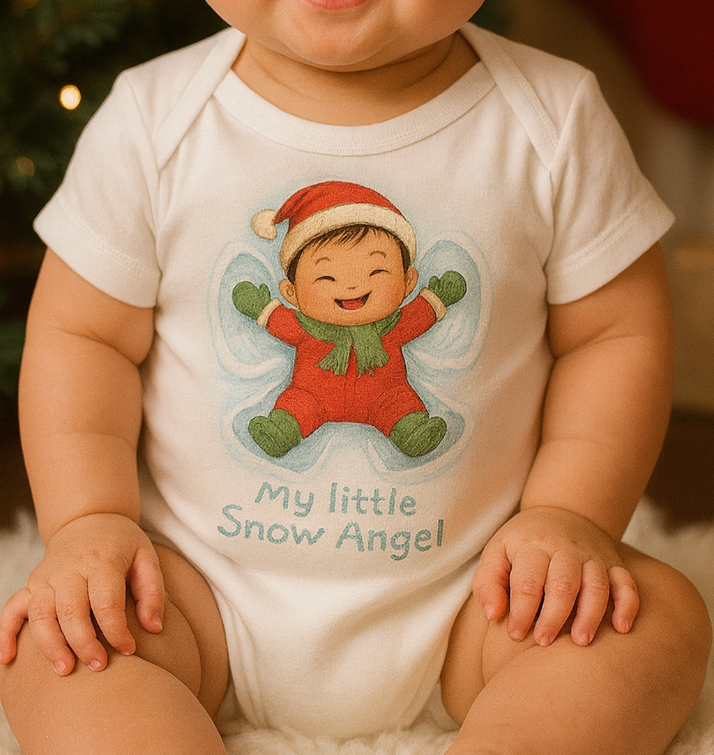 Infant Bodysuit "My Little Snow Angel" Christmas Baby Onesie