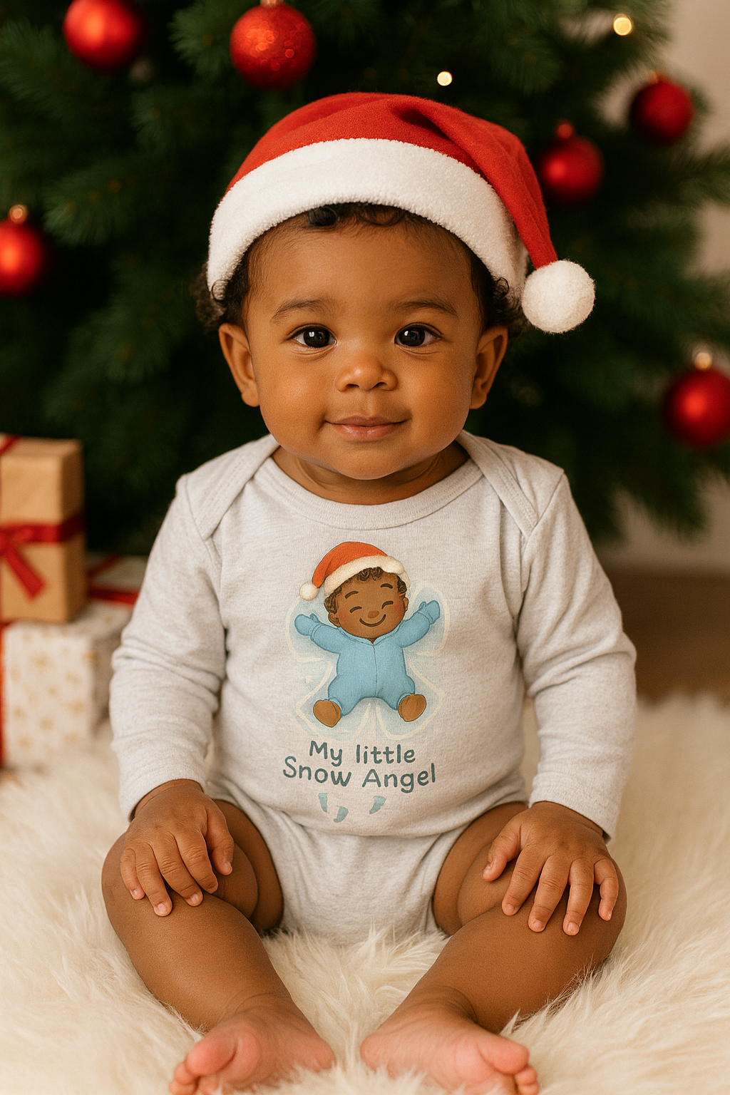 Infant Bodysuit "My Little Snow Angel" Holiday Winter Baby Onesie