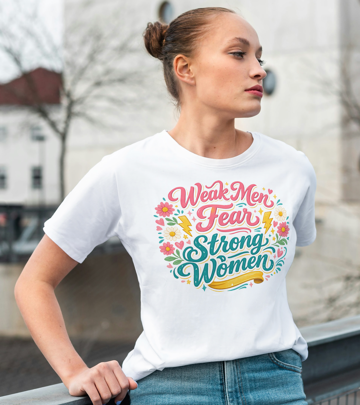 Strong Women Protest T-shirt — "Weak Men Fear Strong Women"
