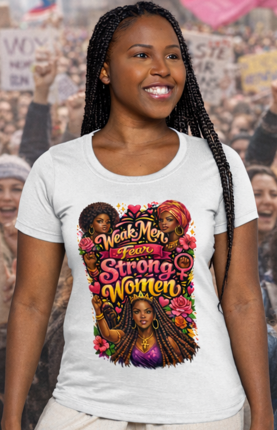Long Sleeve Tee "Weak Men Fear Strong Women" Black Women Empowerment