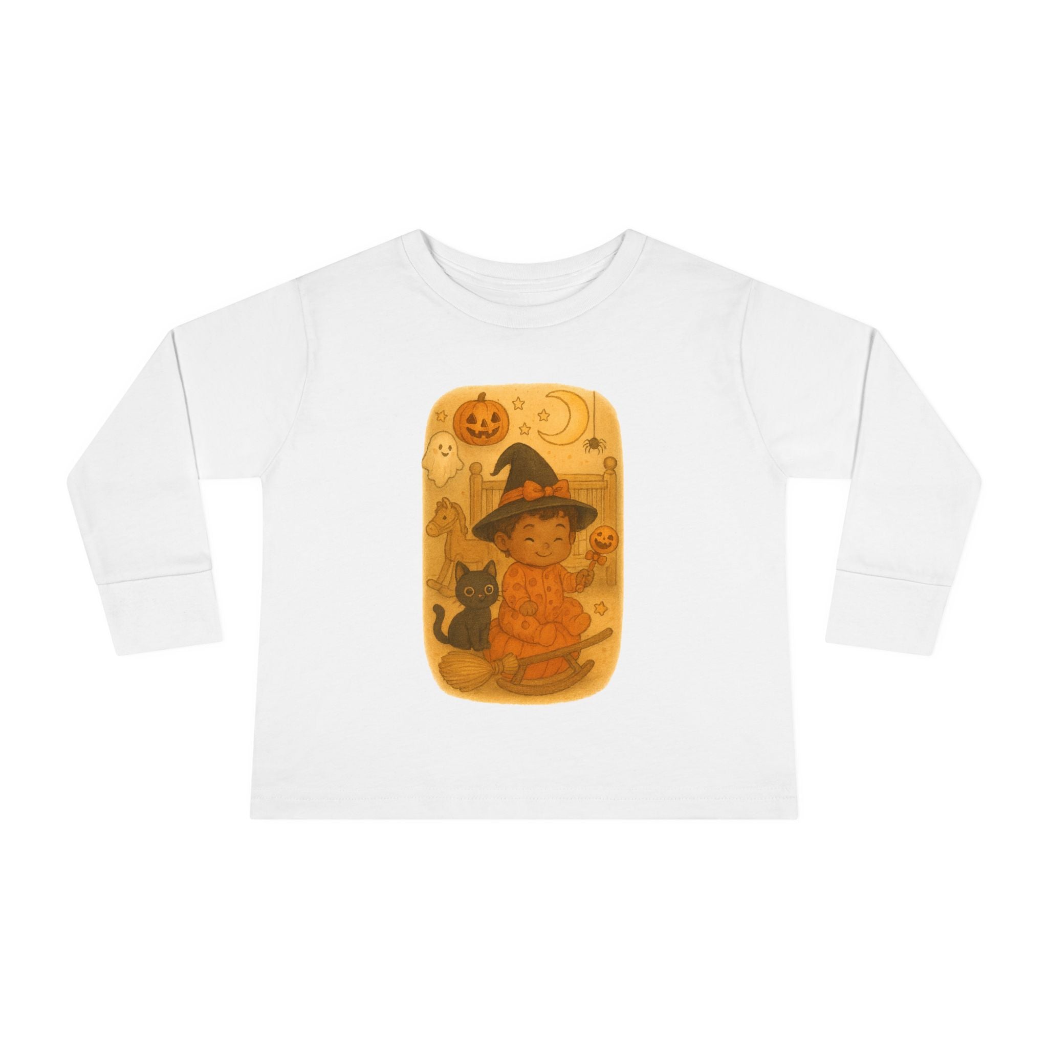 Halloween Toddler Tee, Cute Toddler Witch Shirt, Long Sleeve Kids Tee, Autumn Baby Outfit
