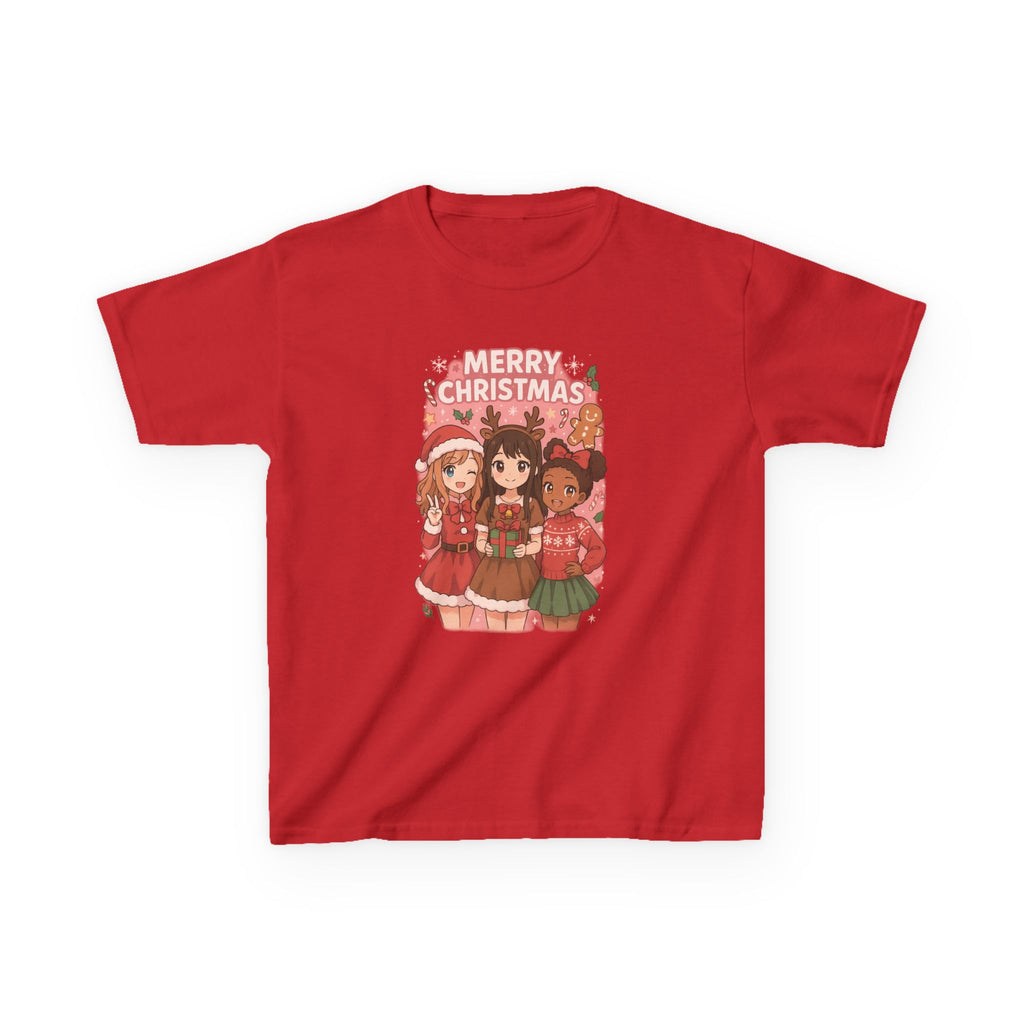 Anime Cartoon Girls "Merry Christmas" Holiday T-Shirt