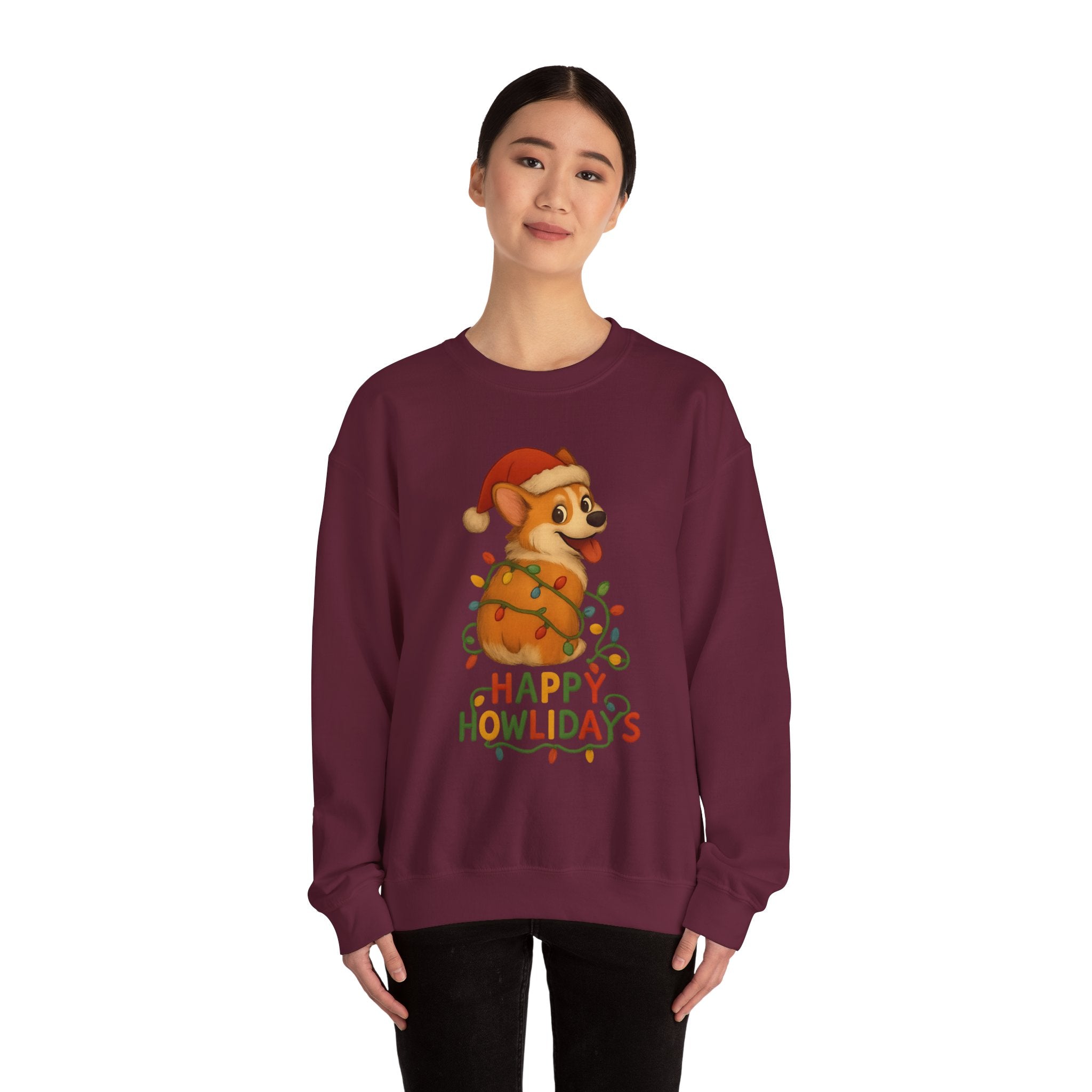 Happy Howlidaze Corgi Dog Christmas Crewneck Sweatshirt