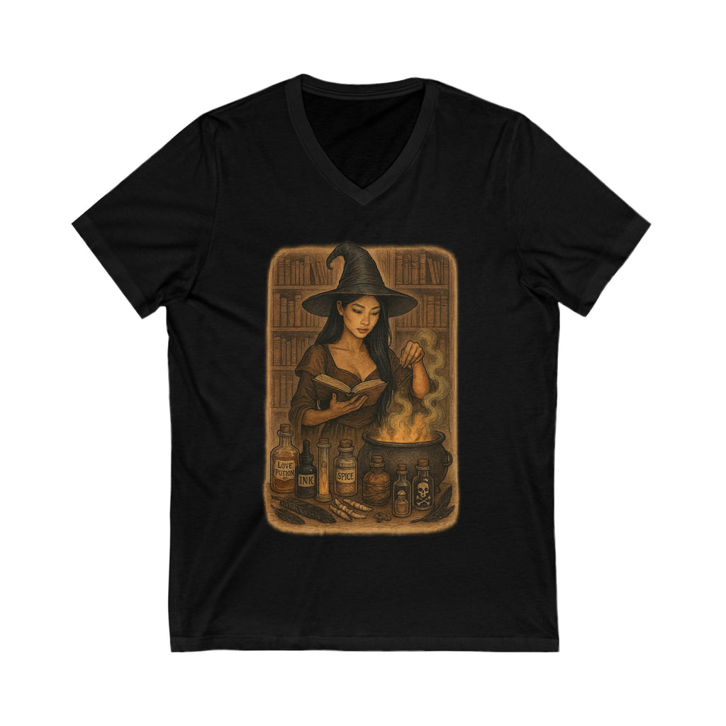 Witchy V-Neck Tee, Magical Shirt, Dark Romance Book, Halloween Outfit, Gift for Witches, Spellbinding Fashion