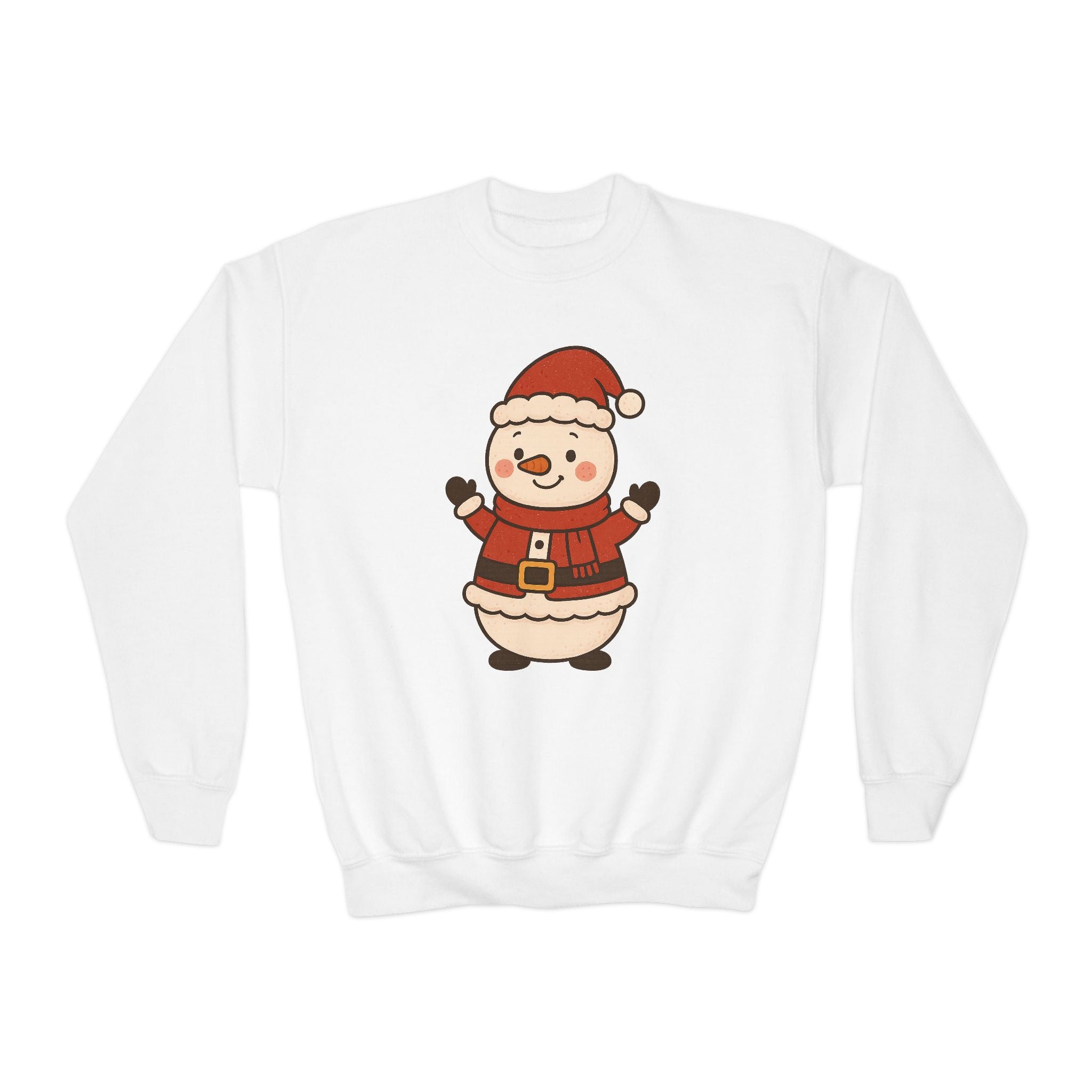 Kids Christmas Sweater — Cute Santa Snowman Crewneck