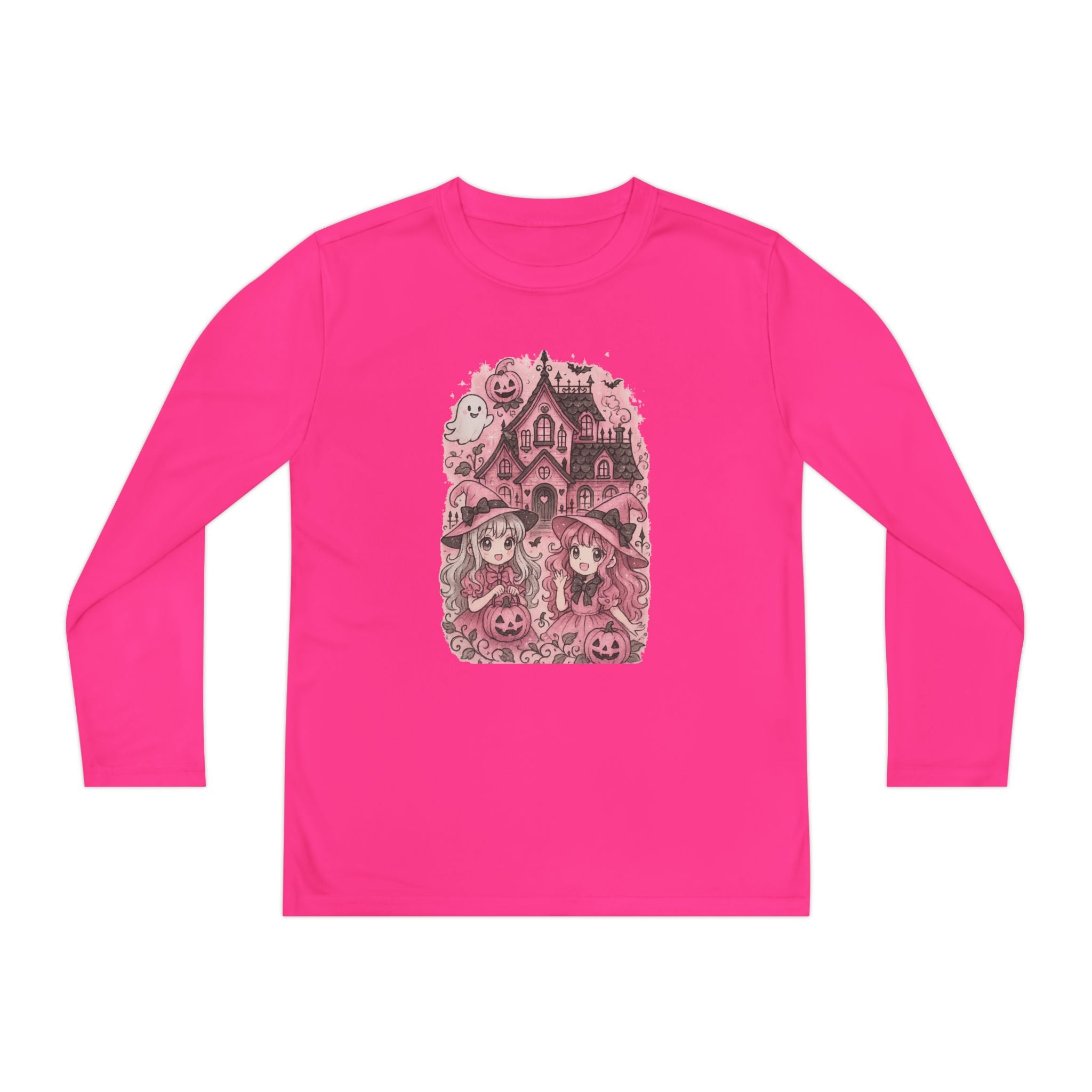 Anime Cartoon, Youth Halloween Adventure Long Sleeve Tee, Girly Shirt, Kids Fall Fashion