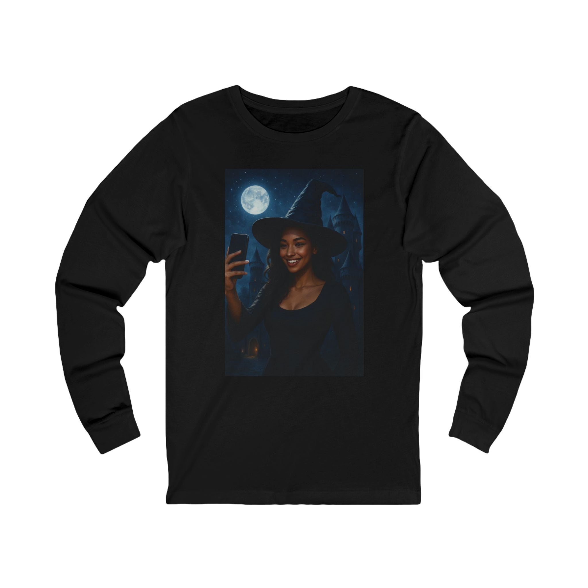 Influencer, Instagram Selfie Witch, Long Sleeve Tee, Halloween Shirt, Cozy Fall Fashion