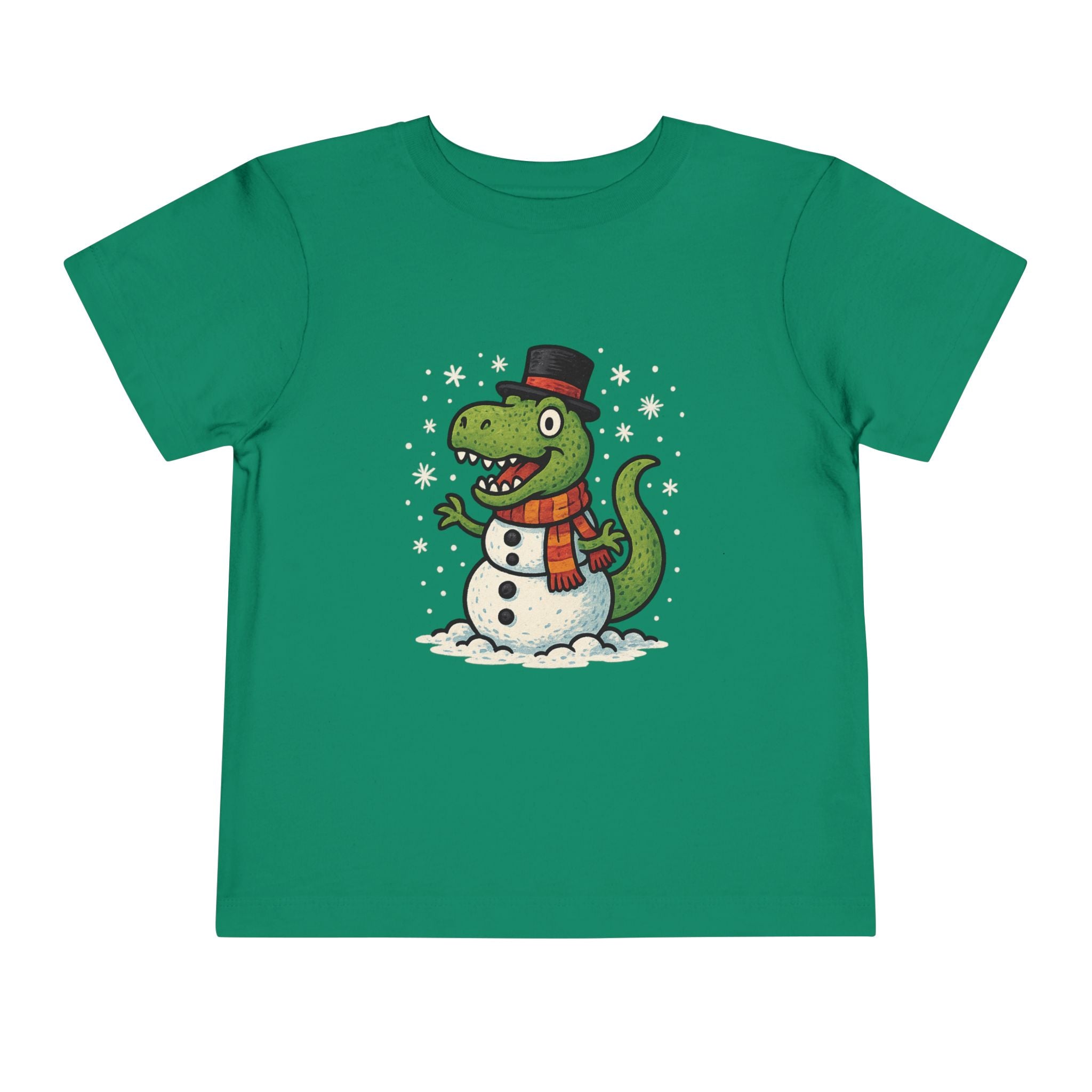 Toddler T-Shirt  T-Rex Dinosaur Snowman Holiday Tee