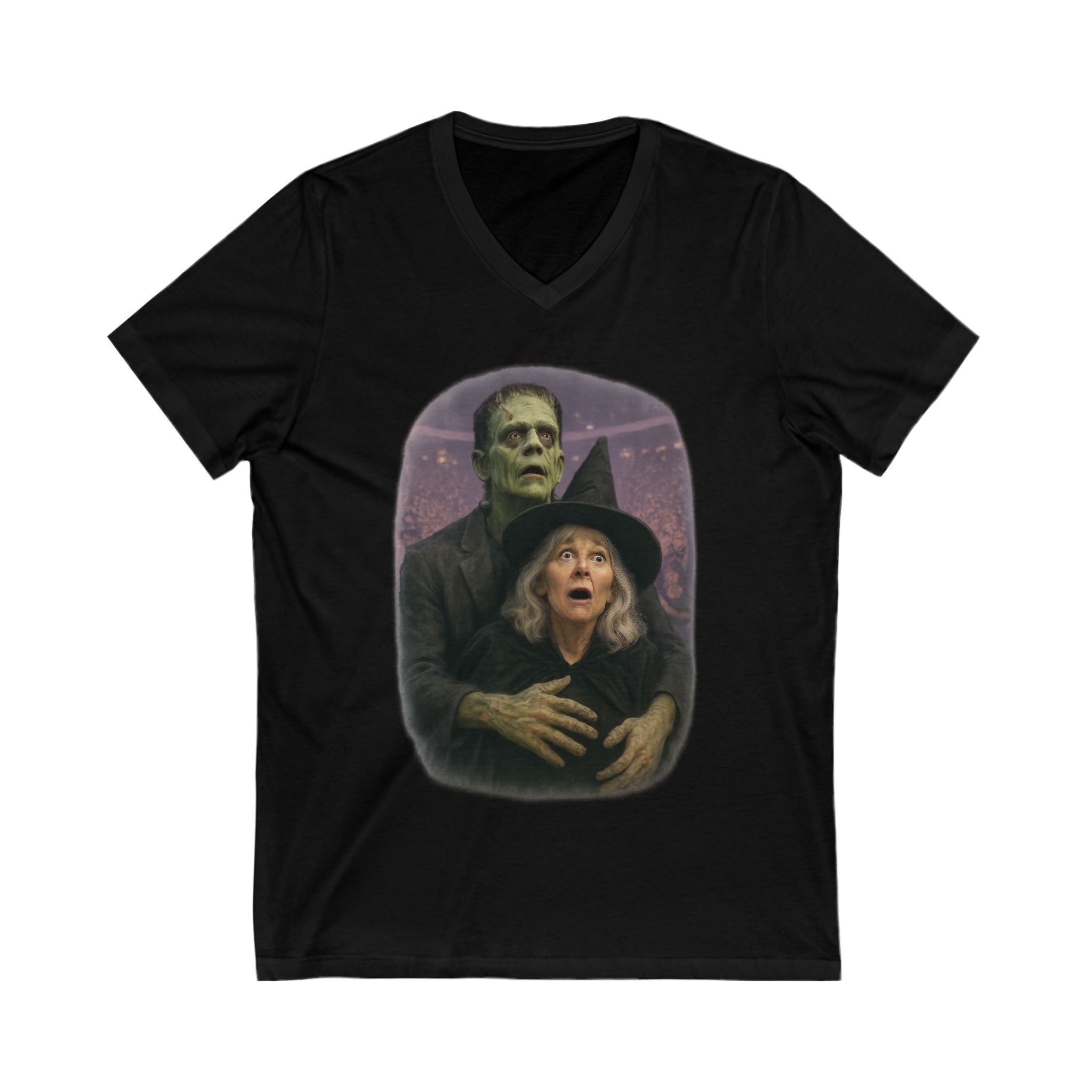 Halloween Kiss Cam Concert, Trendy Meme Adult V Neck T-shirt