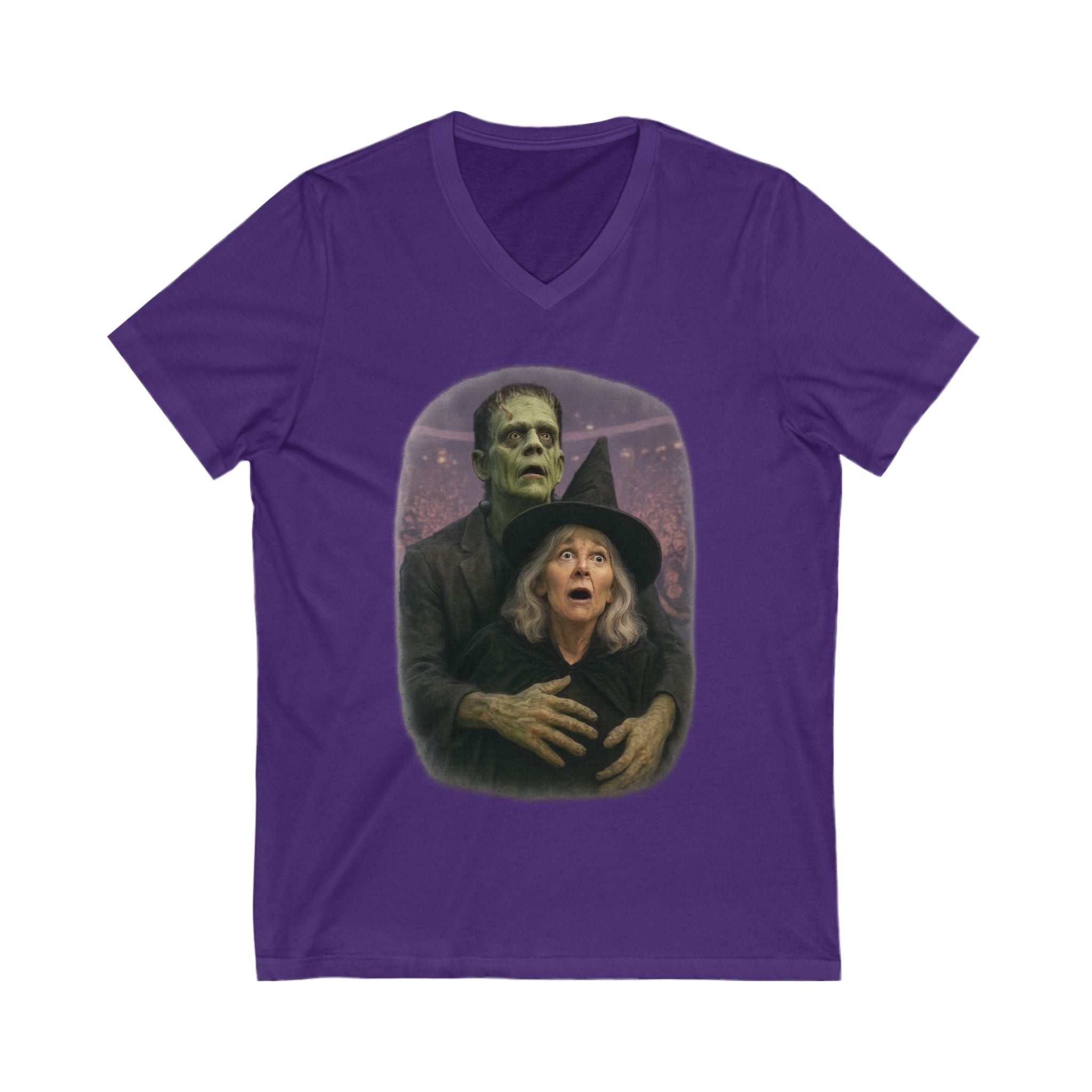 Halloween Kiss Cam Concert, Trendy Meme Adult V Neck T-shirt