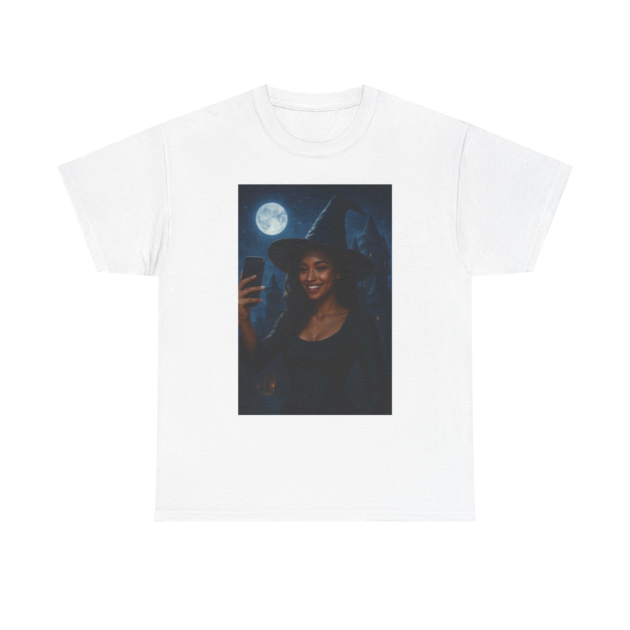 Influencer, Instagram Selfie Witch Unisex Heavy Cotton Tee - Perfect for Halloween, Gifts