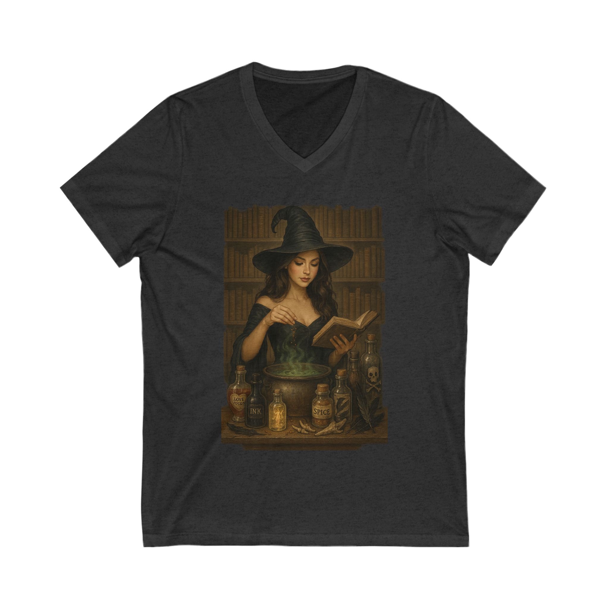 Witchy V-Neck Tee | Spellbinding Witch Shirt, Magical Gift, Halloween Outfit, Dark Romance Book, Book Lover Top