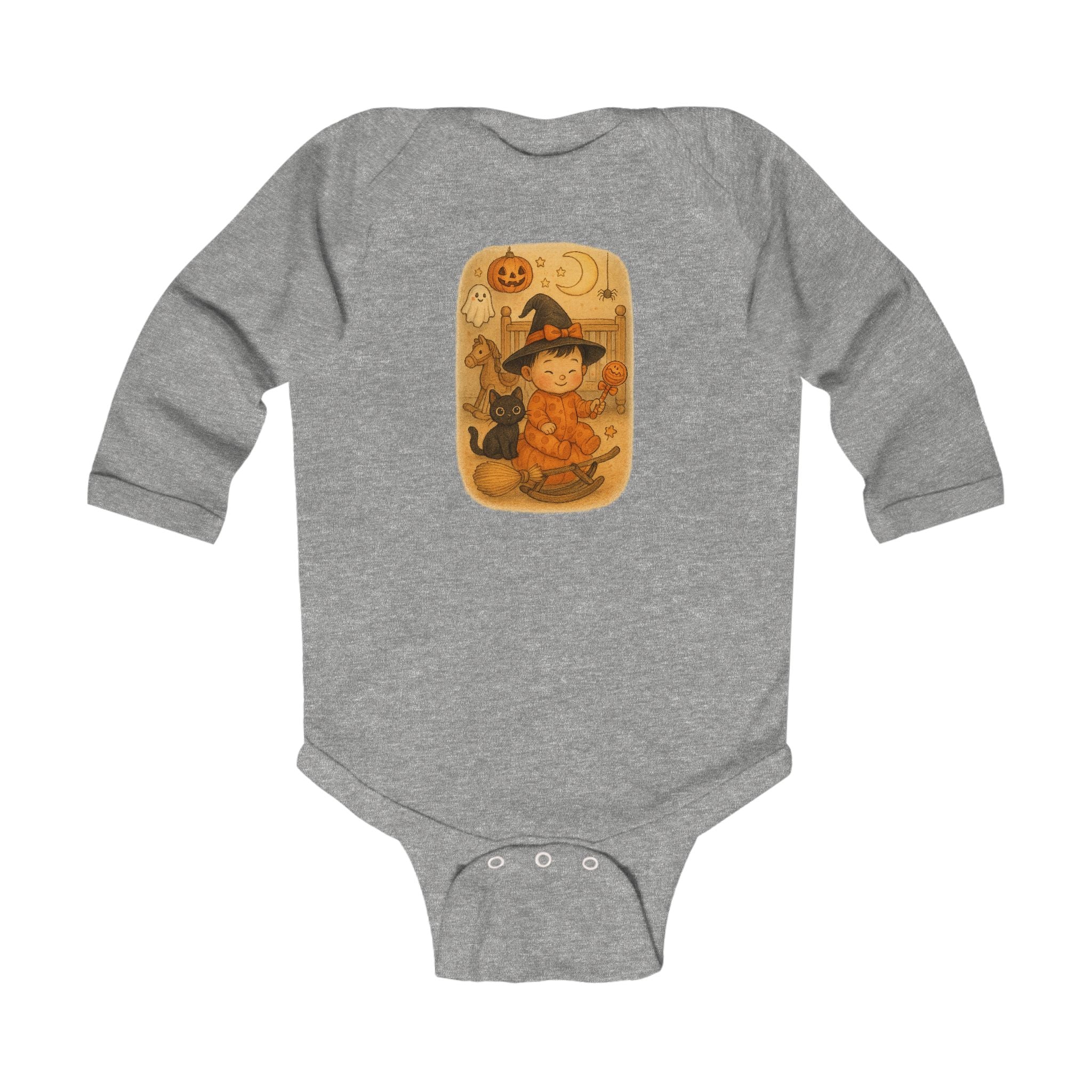 Adorable Halloween Infant Bodysuit, Long Sleeve, Baby Halloween Outfit, Spooky Baby Wear, Dress Up for Holidays