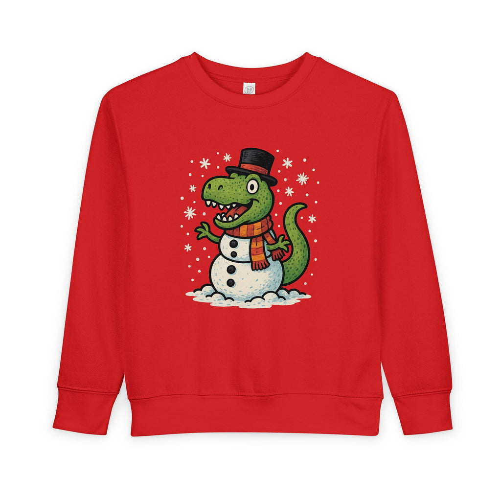 Kids Holiday Sweatshirt Cute T-Rex Dinosaur Snowman Christmas Pullover for Toddlers