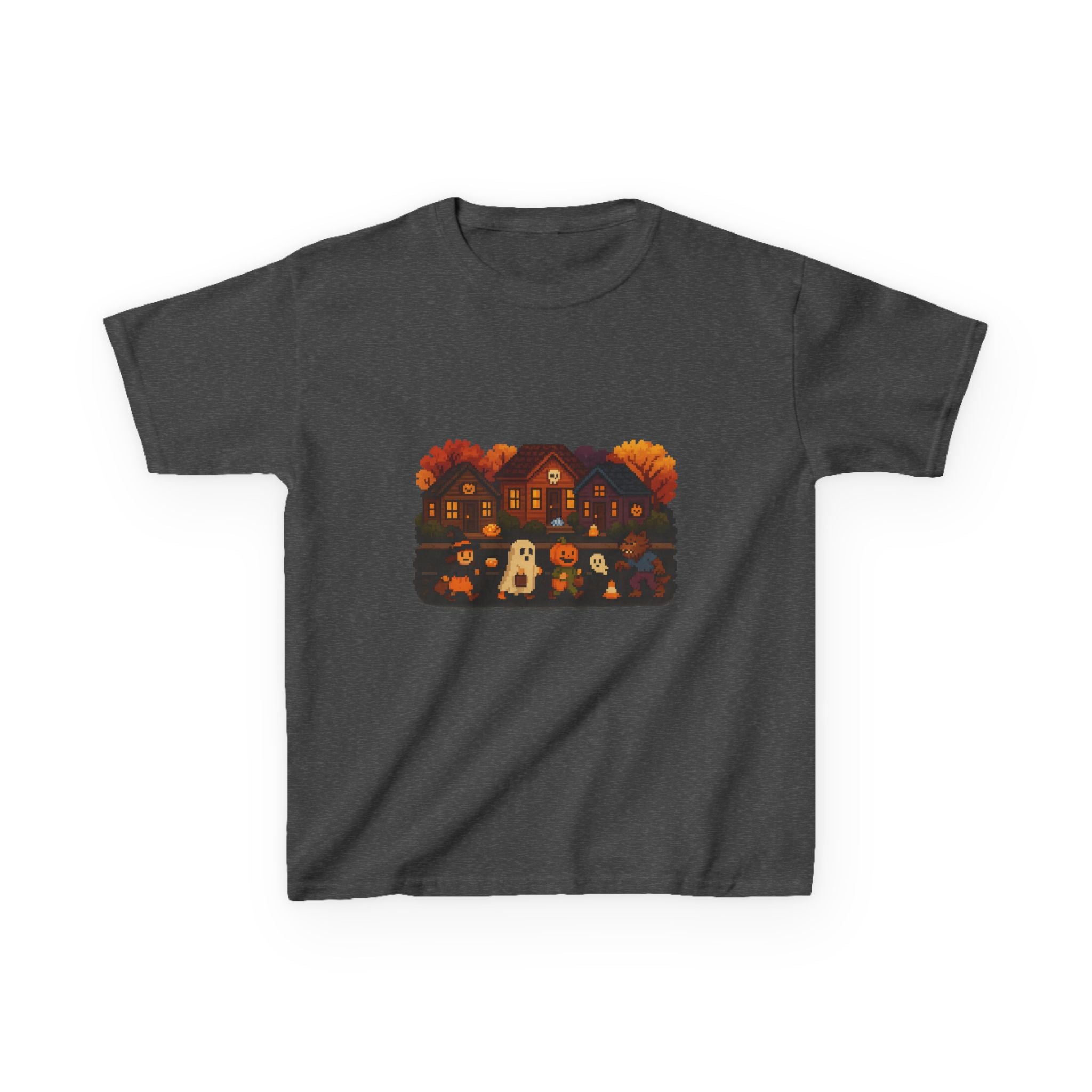 Halloween-Themed Kids Tee, Cute Spooky Ghost Shirt, Vintage Video Game, Trick-or-Treat Apparel T-Shirt