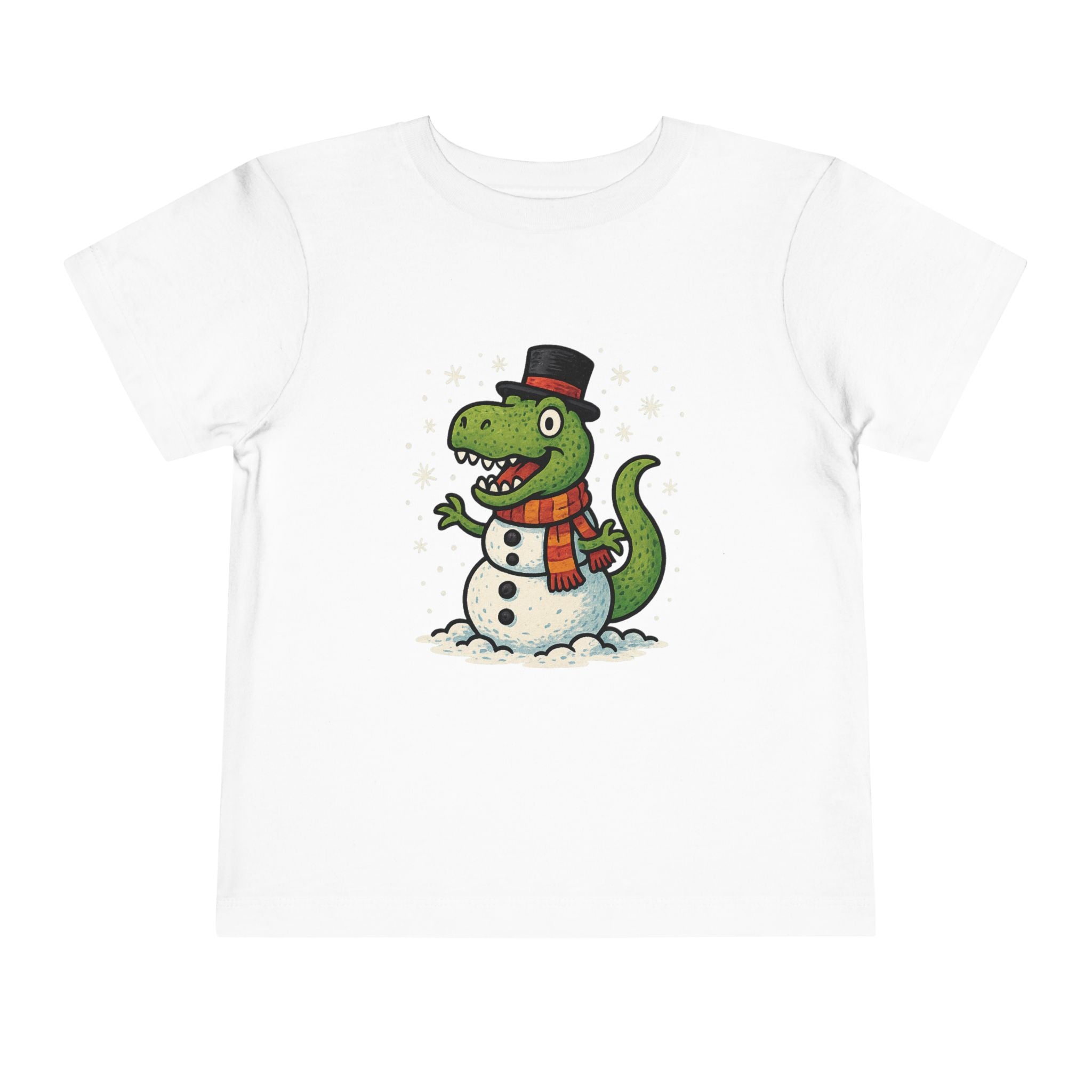 Toddler T-Shirt  T-Rex Dinosaur Snowman Holiday Tee