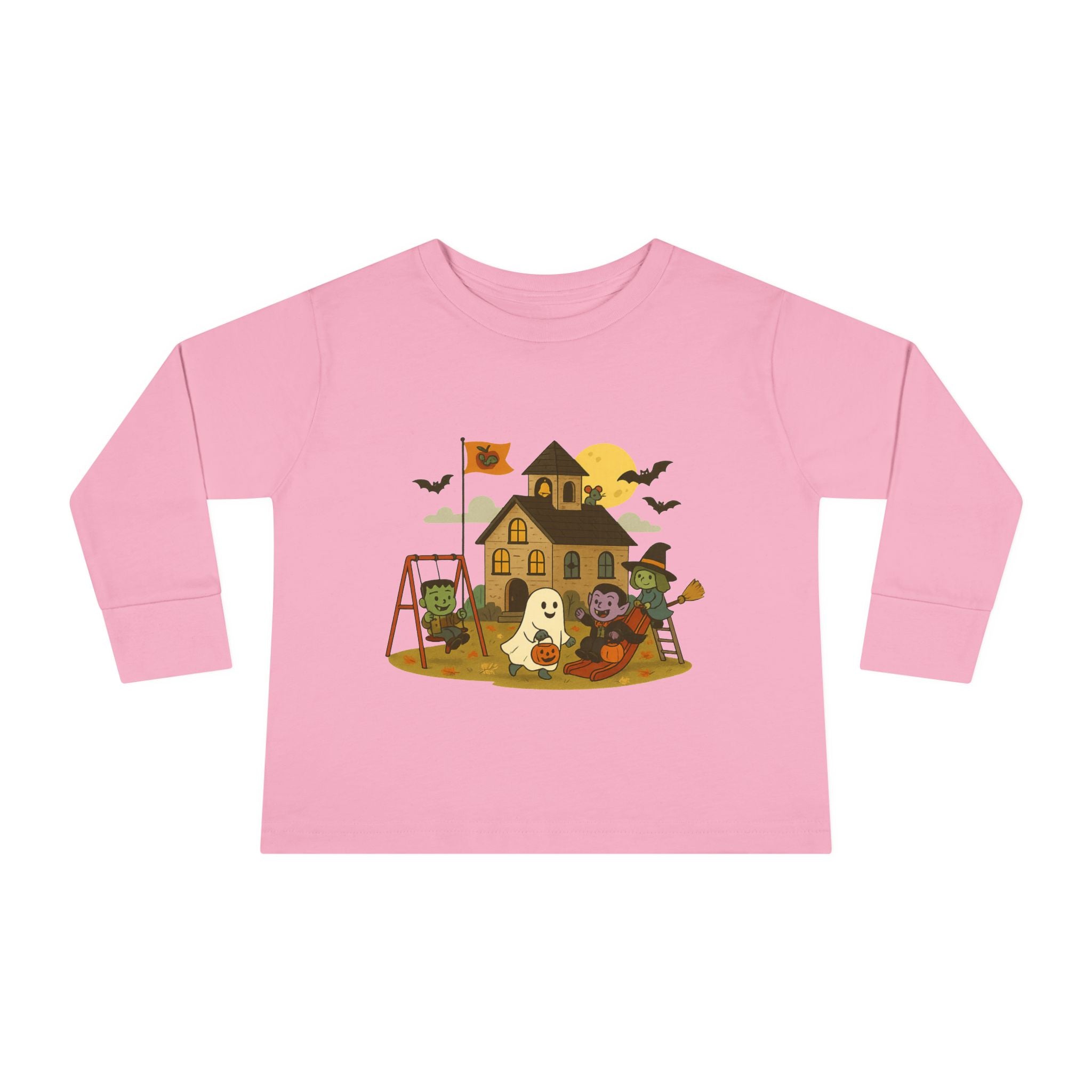 Toddler Halloween Long Sleeve Tee - Cute Ghost & Pumpkin Design, Fall Outfit, Kids Halloween Party Shirt, Toddler Gift