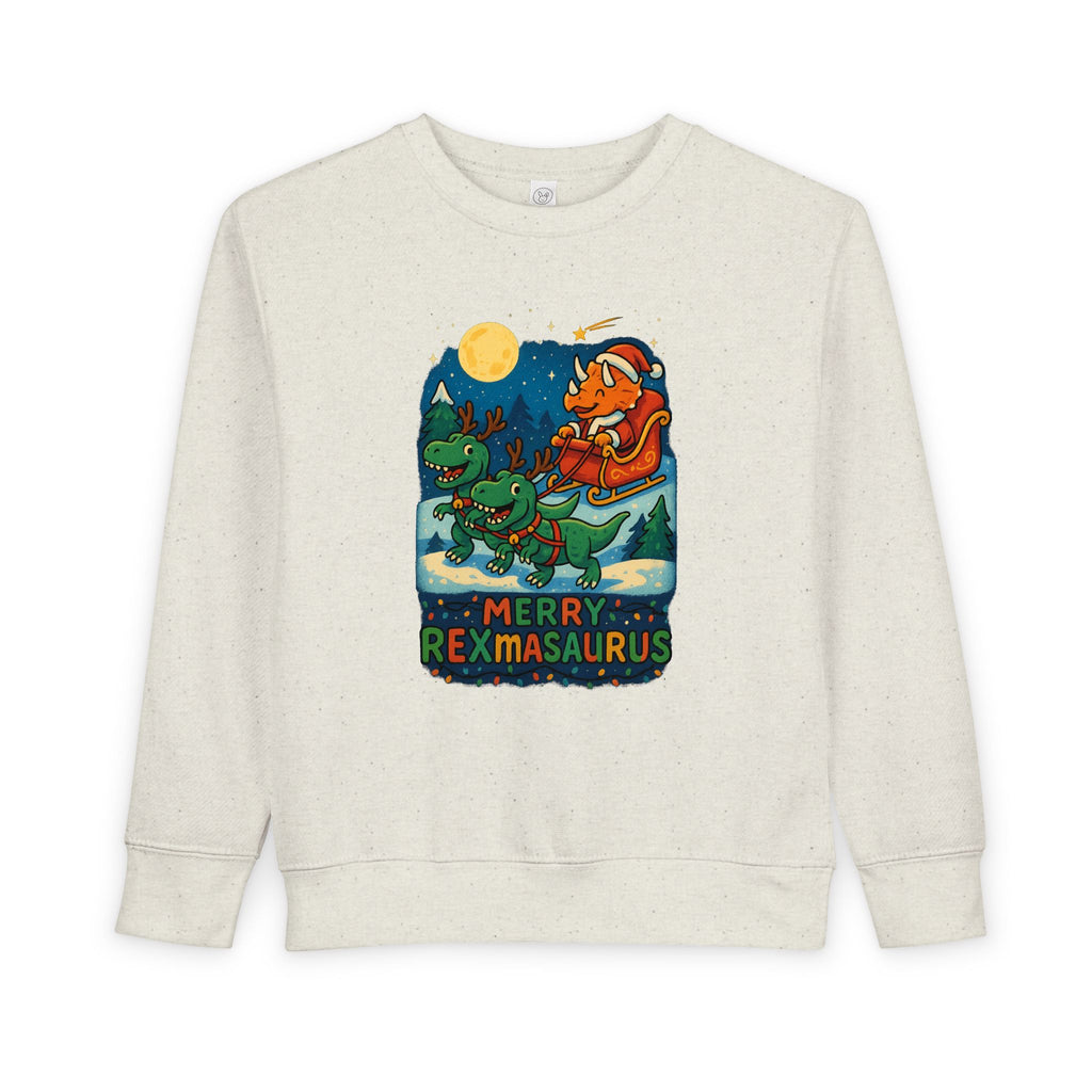 Merry Rexmasaurus Toddler Sweatshirt — Cute Santa T-Rex Holiday Sweatshirt