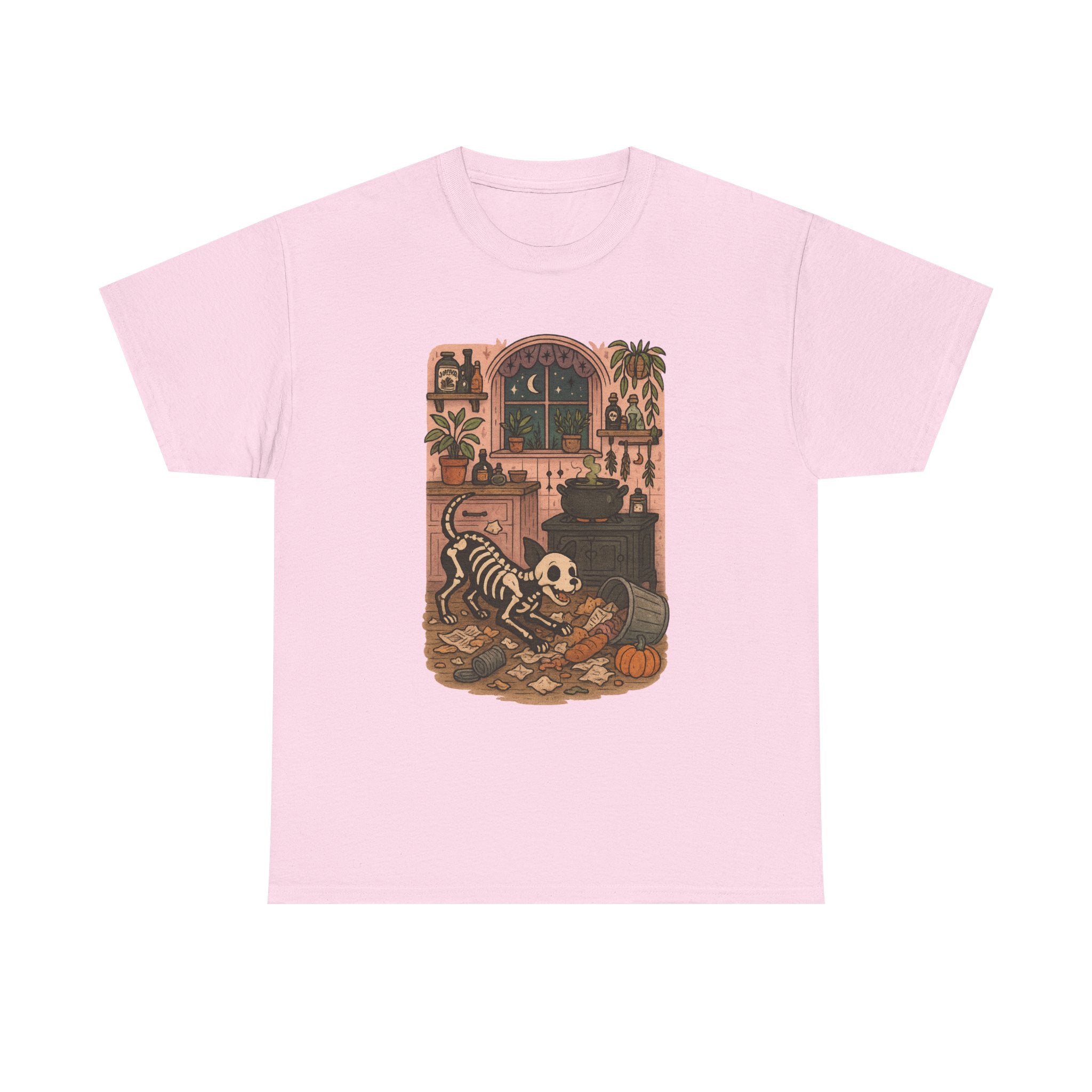Halloween Skeleton Tee, Unisex Cotton Shirt, Dog Lovers, Spooky Season Apparel, Fall Outfit, Unique Halloween Gift