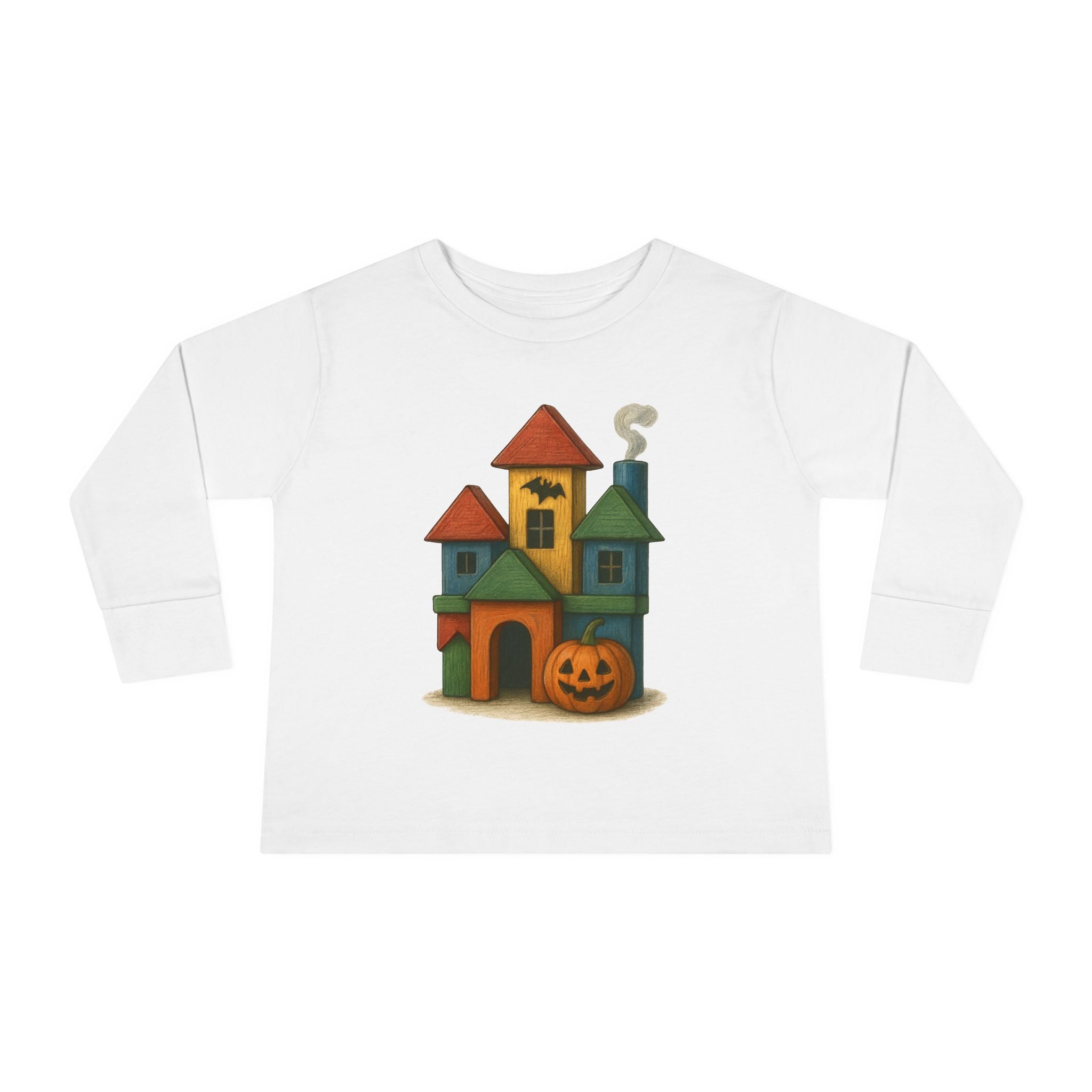 Halloween Pumpkin Castle Toddler Long Sleeve Tee, Cute Kids Tee, Fall Fashion, Toddler Shirt