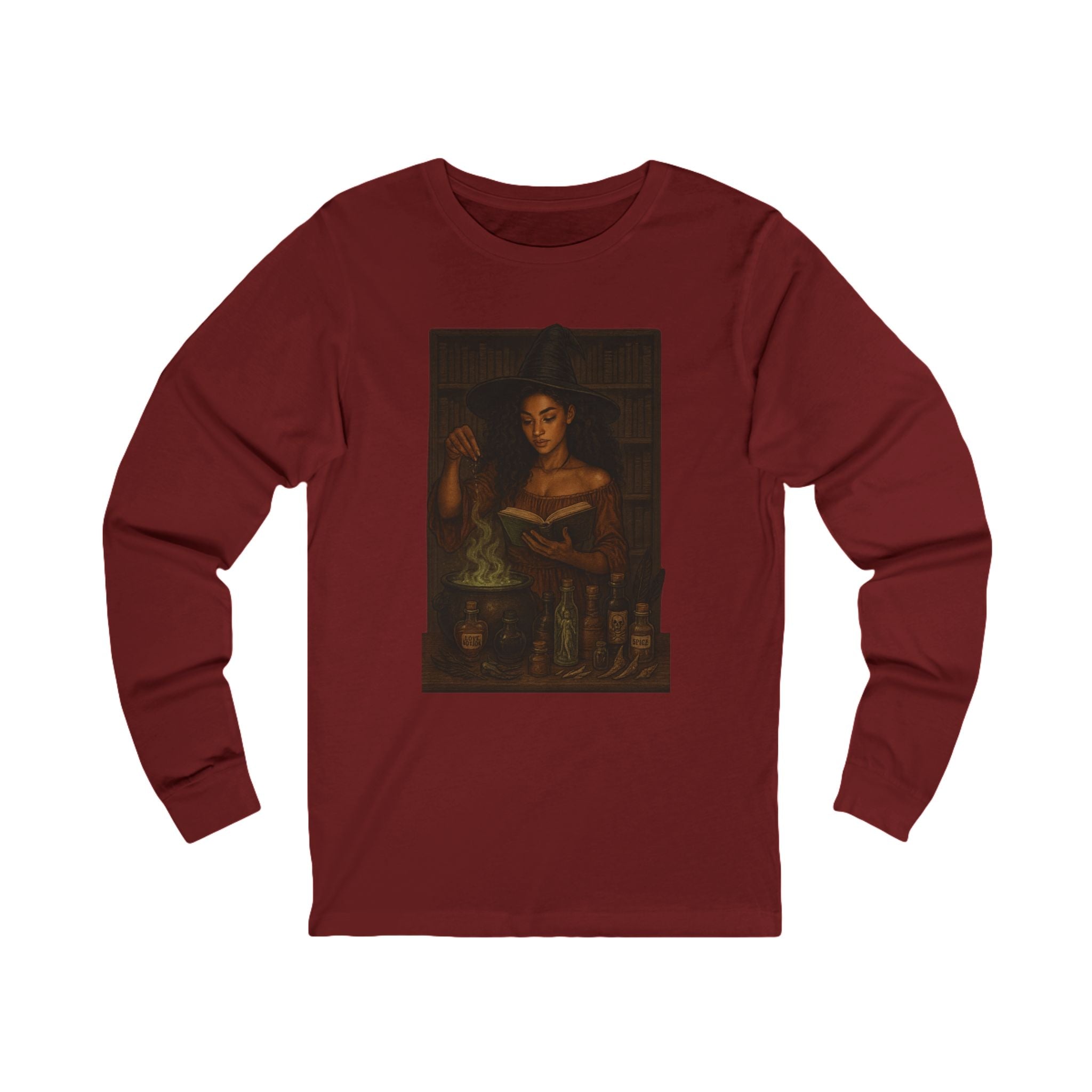 Enchanting Witch Long Sleeve Tee, Witchy Apparel, Dark Romance Book, Magical Tees, Halloween Fashion