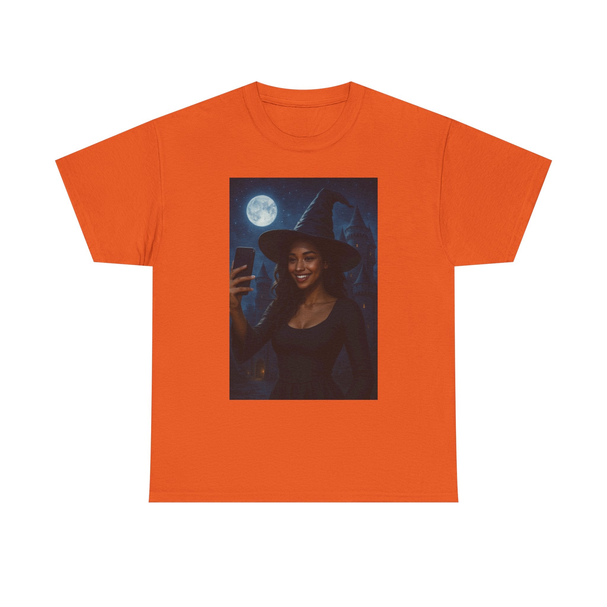Influencer, Instagram Selfie Witch Unisex Heavy Cotton Tee - Perfect for Halloween, Gifts