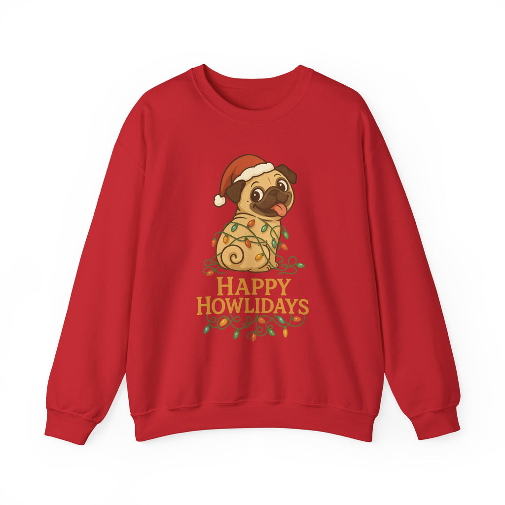 Festive Pug Dog Holiday Christmas Sweatshirt