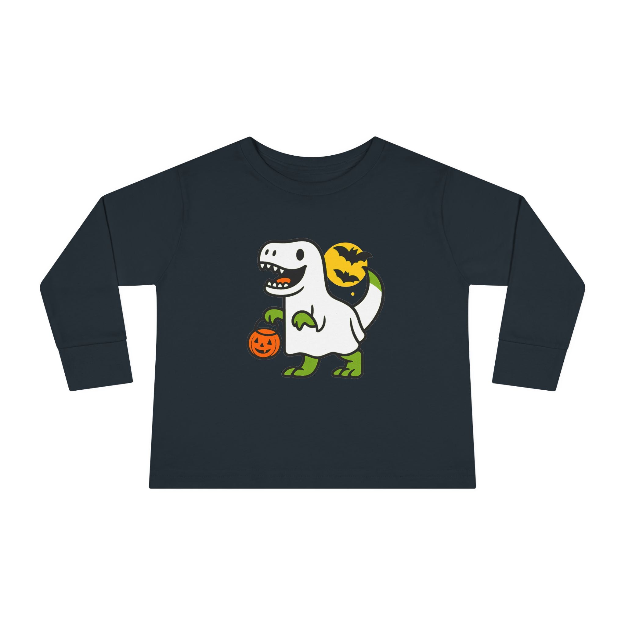 Cute Dino Halloween Toddler Long Sleeve Tee, Kids Halloween Shirt, Dinosaur Costume Top, Toddler Apparel, Fall Fashion