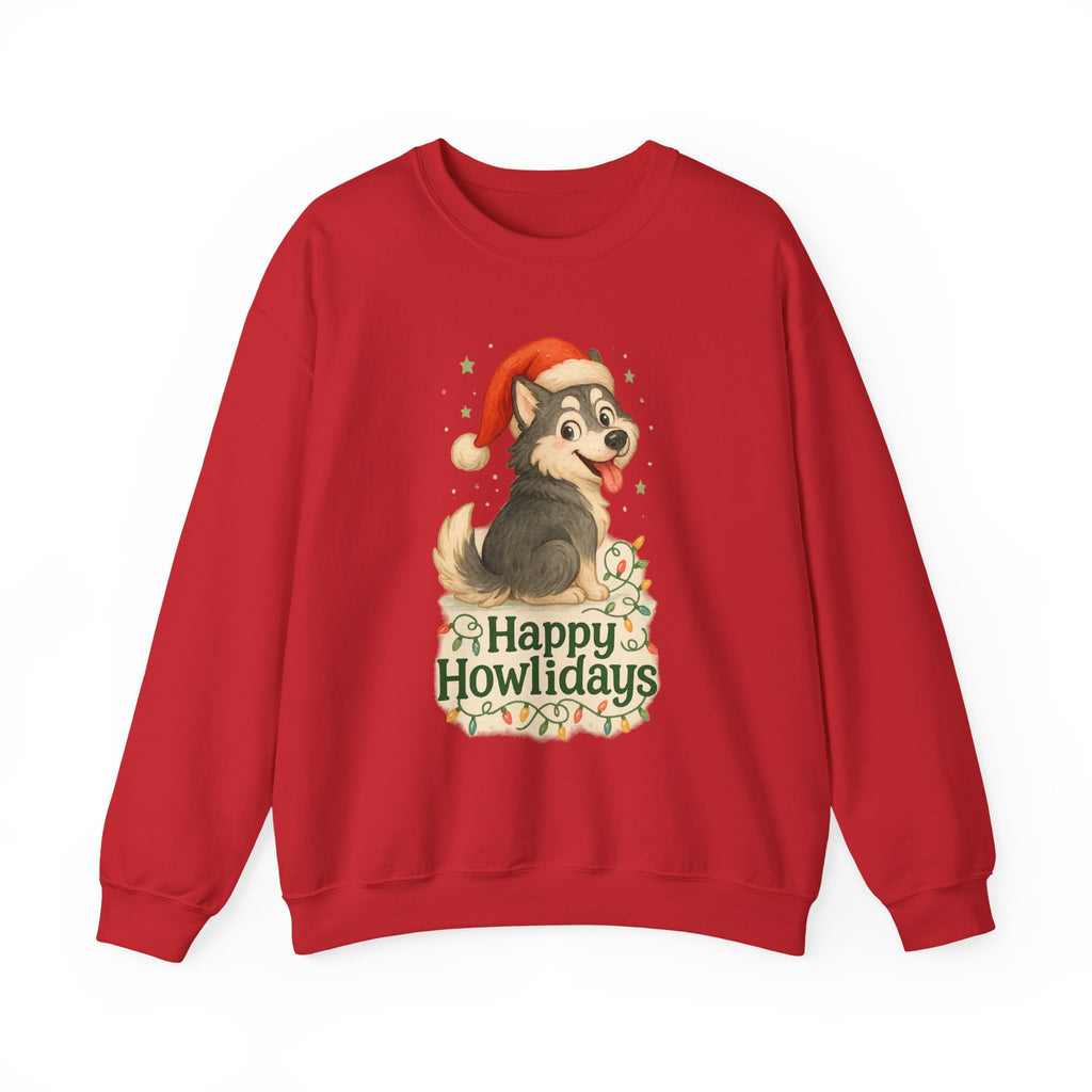 Happy Howlidays Husky Dog Christmas Sweatshirt